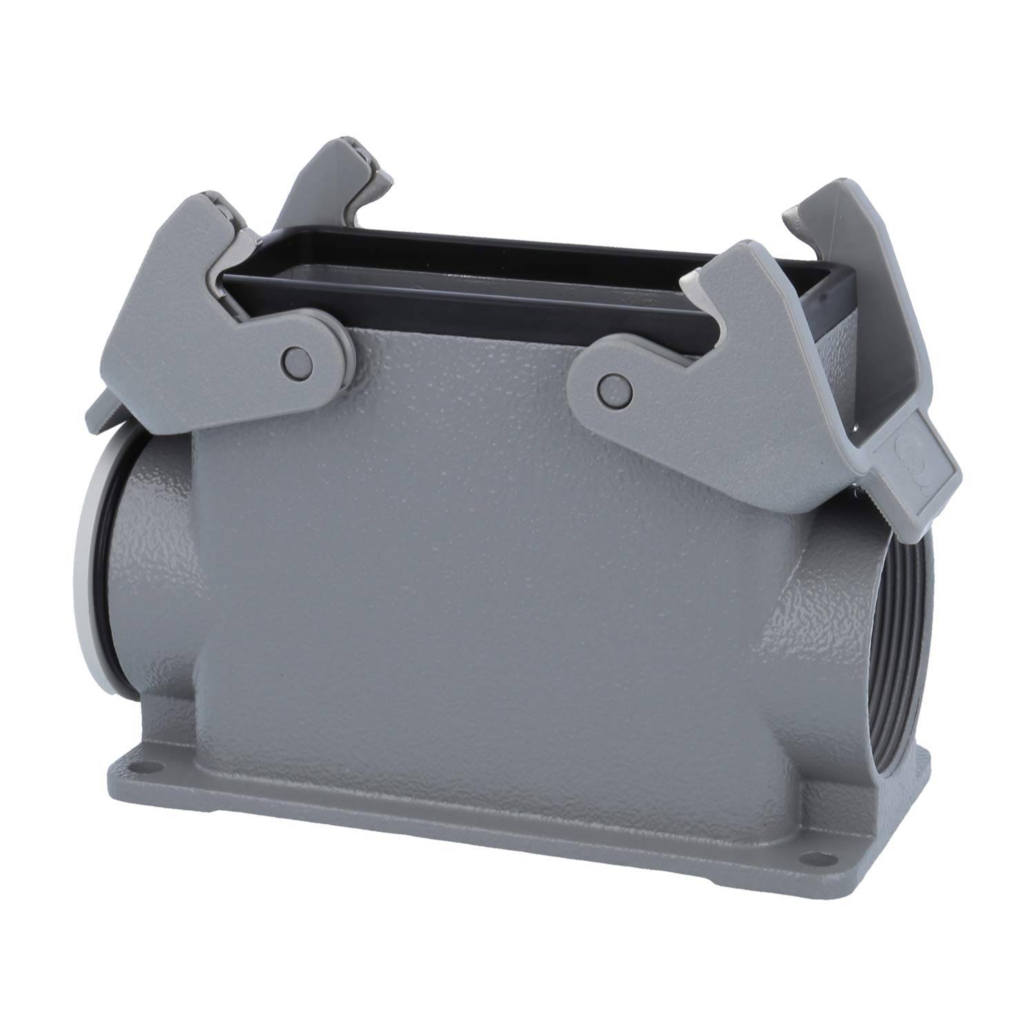 05300160280 HARTING Han 16B Sockelgehäuse hoch, 1xM40 seitlicher Kabelabgang, mit 2 Querbügeln Verschraubung M40