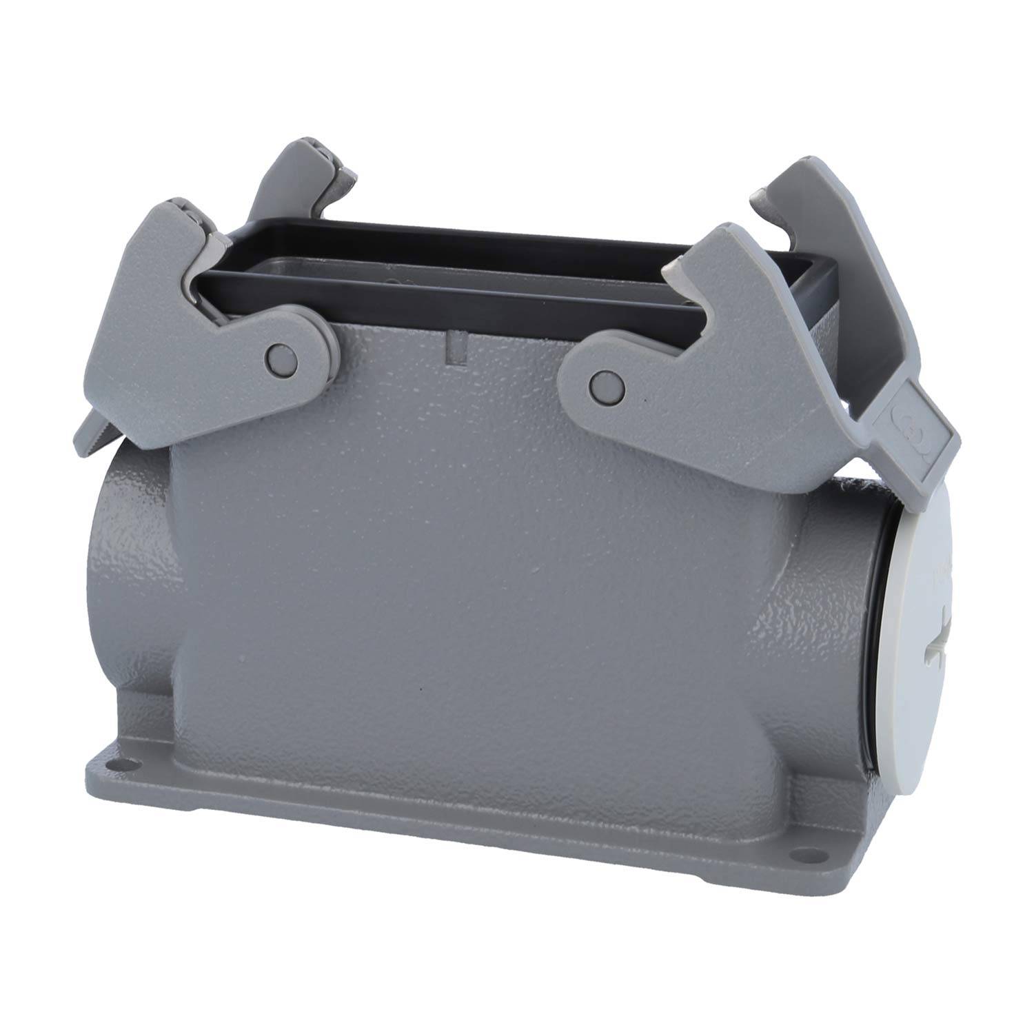 05300160280 HARTING Han 16B Sockelgehäuse hoch, 1xM40 seitlicher Kabelabgang, mit 2 Querbügeln Verschraubung M40