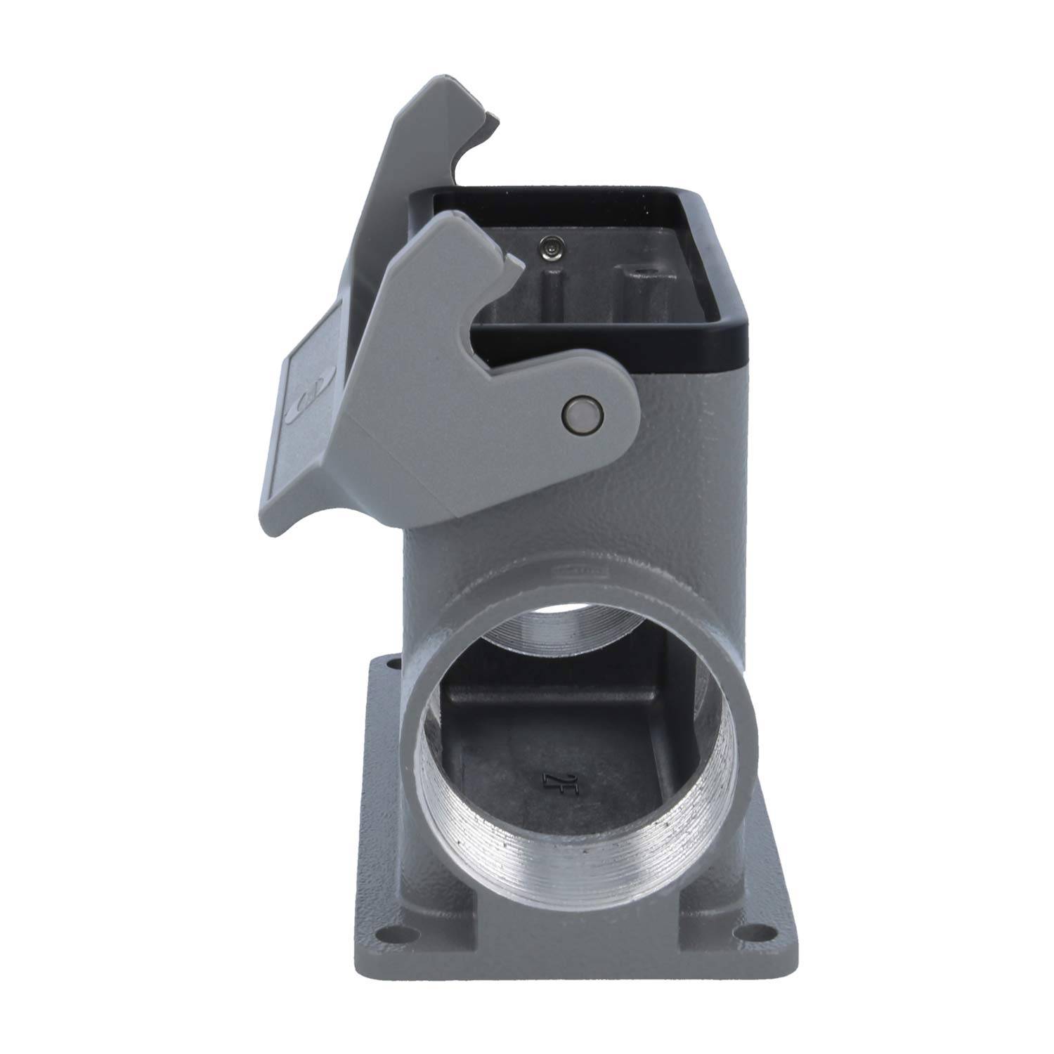 05300160277 HARTING Han 16B Sockelgehäuse hoch, 2xM40 seitlicher Kabelabgang, mit 1 Längsbügel Verschraubung M40