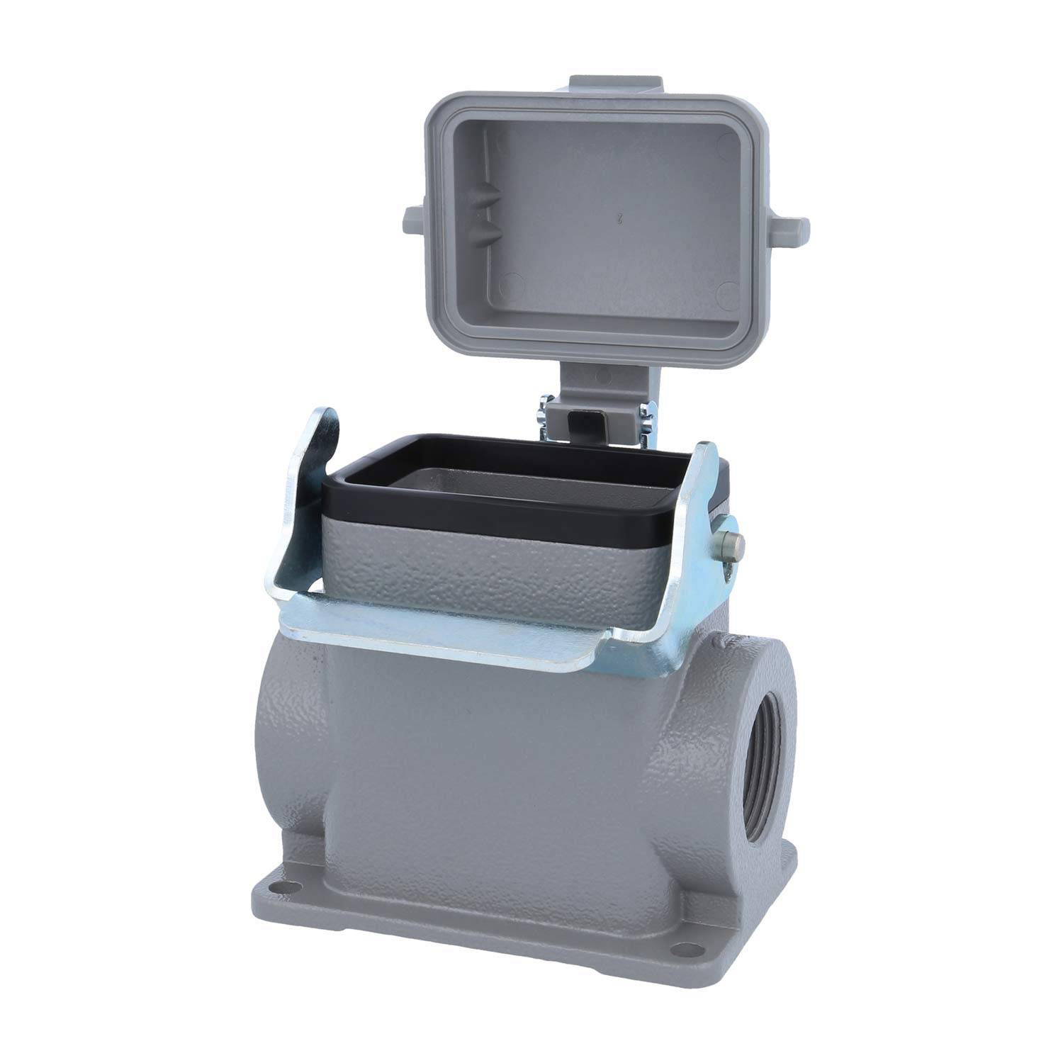 04300060265 HARTING Han 6B Sockelgehäuse hoch, 2xM25 seitlicher Kabelabgang, mit 1 Längsbügel mit Schutzkappe