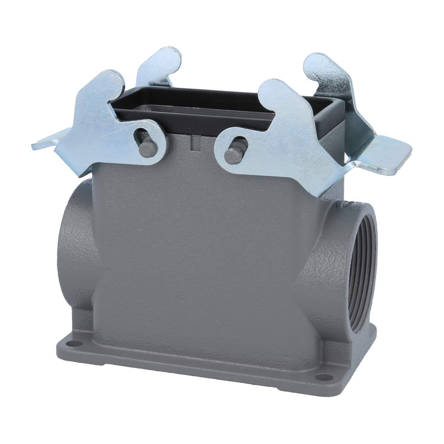 04300100273 HARTING Han 10B Sockelgehäuse hoch, 2xPG29 seitlicher Kabelabgang, mit 2 Querbügeln Verschraubung PG29