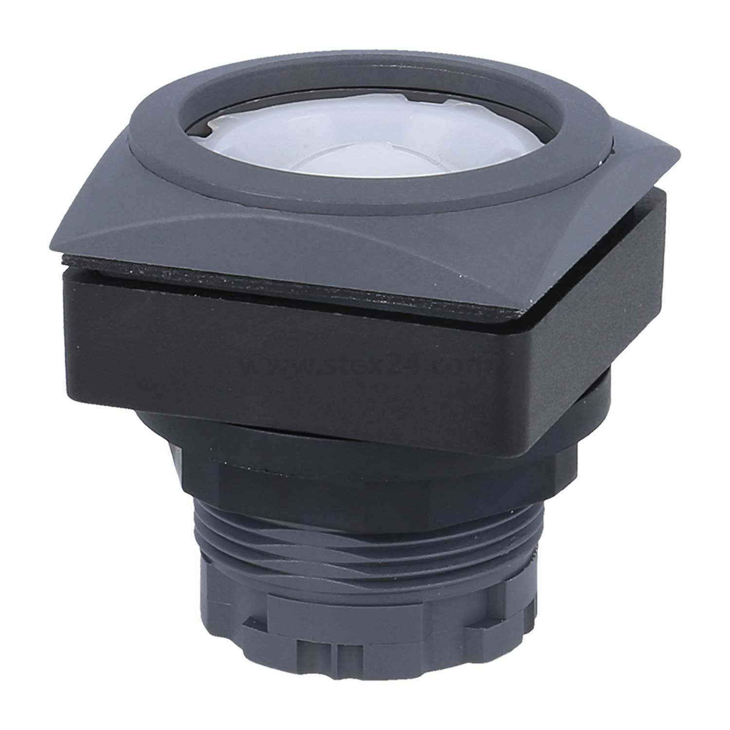 Kompakte, schwarze LED-Scheinwerfer mit quadratischem Design und gerippter Anschlussbase, geeignet für Aufputz- oder Einbaumontage.