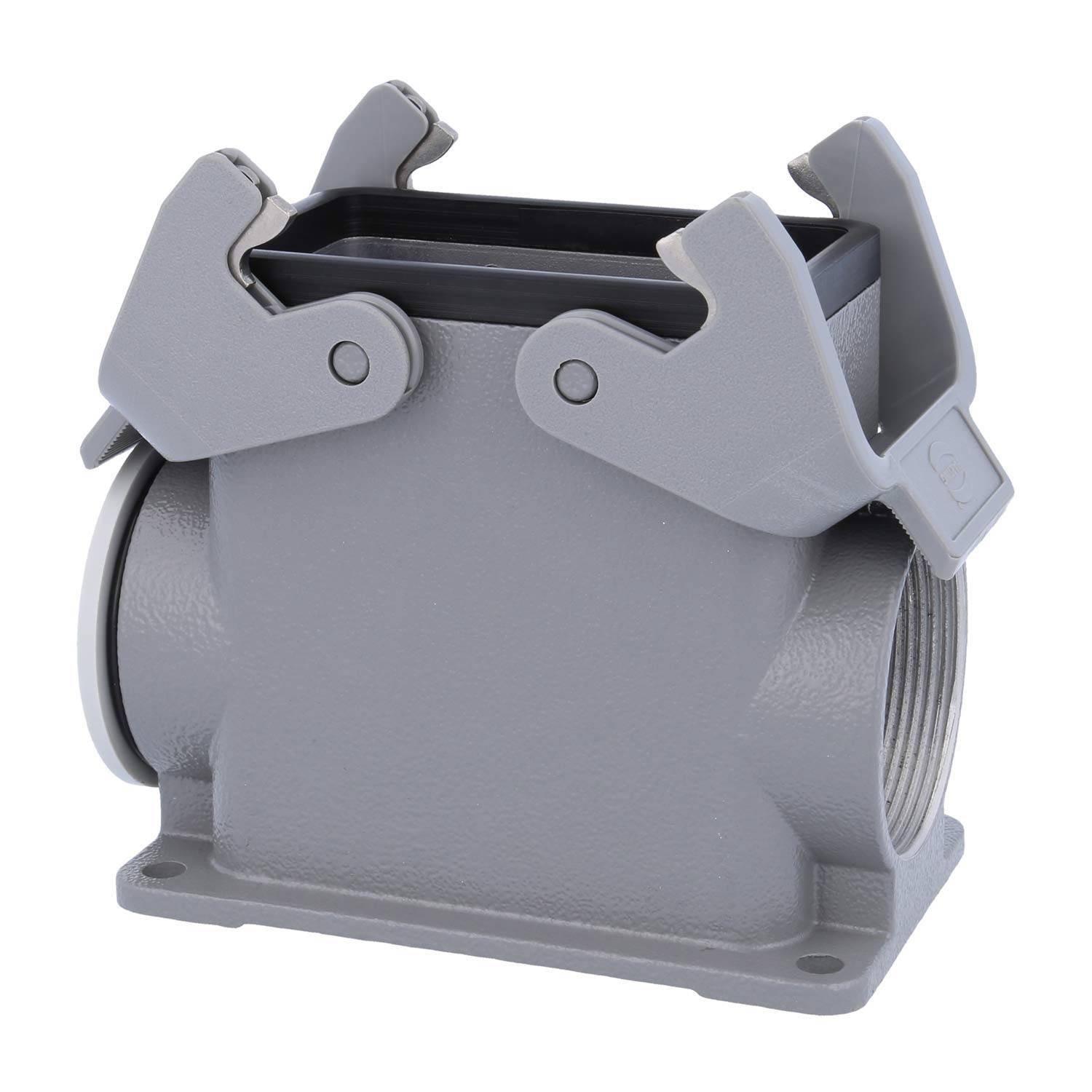 05300100278 HARTING Han 10B Sockelgehäuse hoch, 1xM40 seitlicher Kabelabgang, mit 2 Querbügeln Verschraubung M40