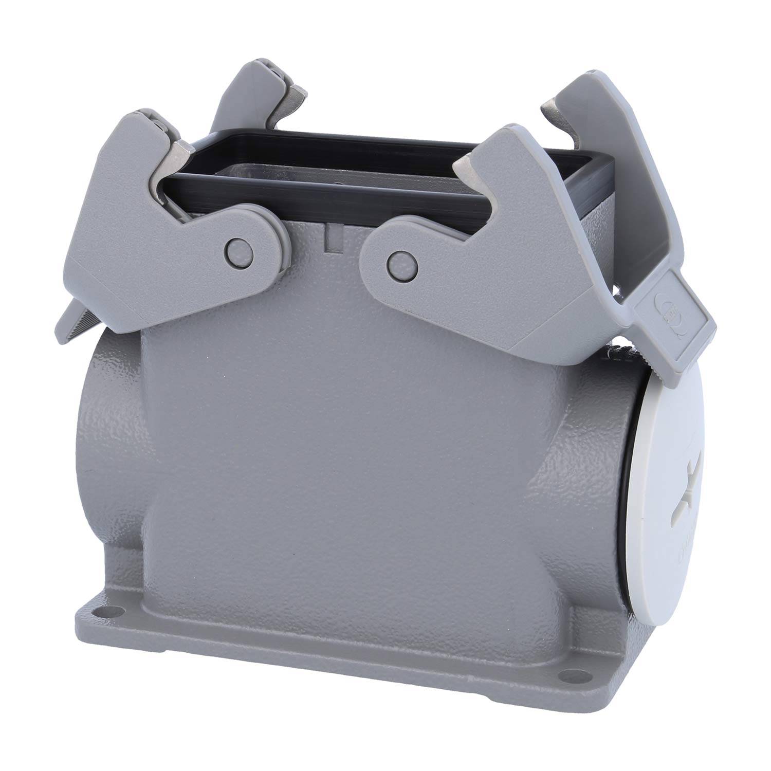 05300100278 HARTING Han 10B Sockelgehäuse hoch, 1xM40 seitlicher Kabelabgang, mit 2 Querbügeln Verschraubung M40