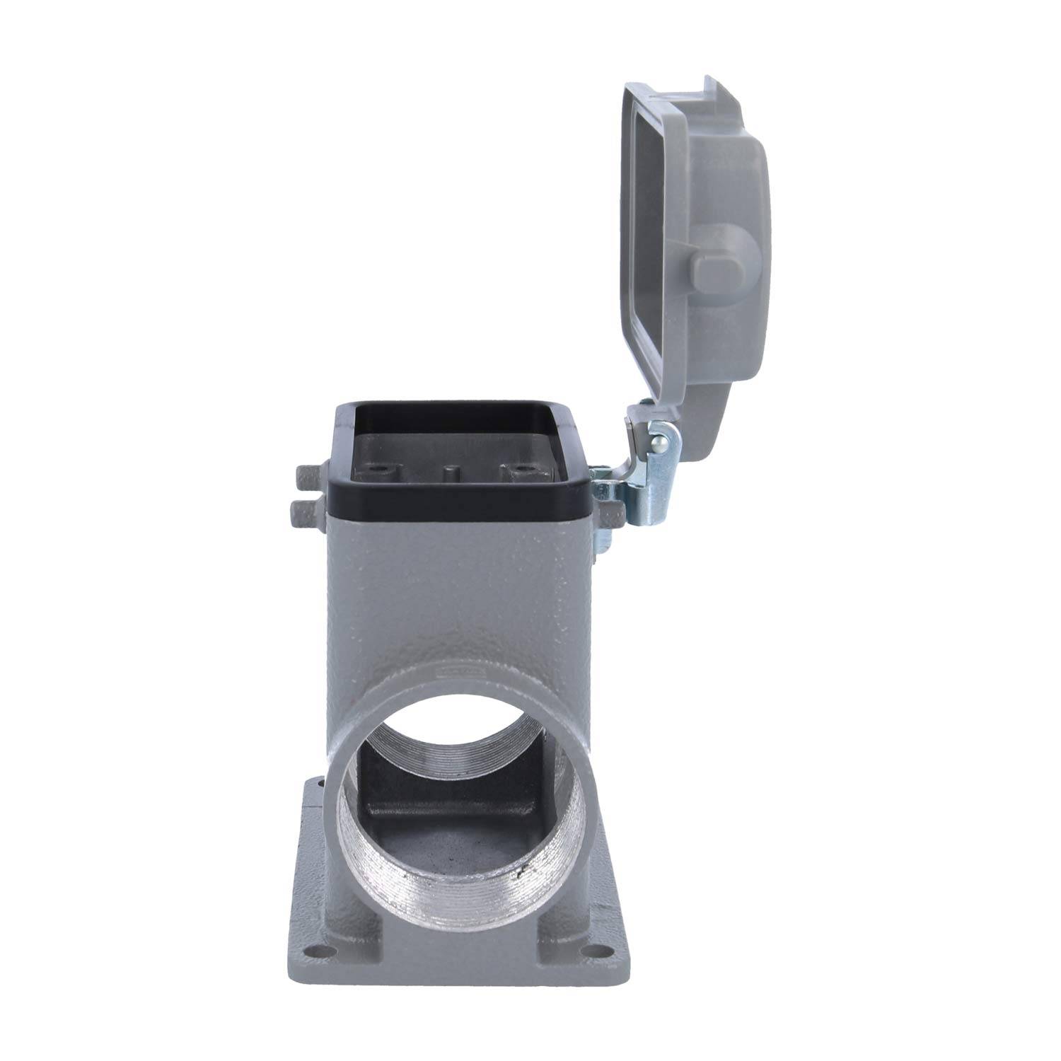 05300100277 HARTING Han 10B Sockelgehäuse hoch, 2xM40 seitlicher Kabelabgang, für 2 Bügel (am Oberteil) mit Schutzkappe