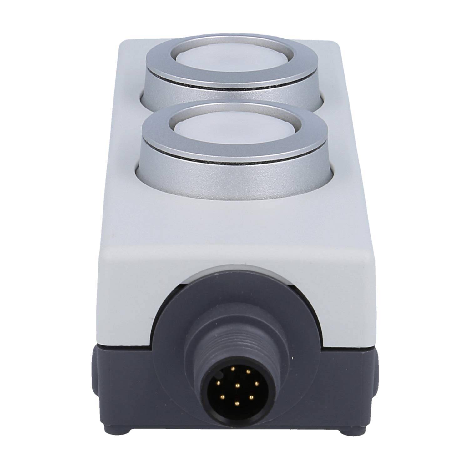 Zweizylindergerät mit einem zylindrischen Anschluss an der Basis.