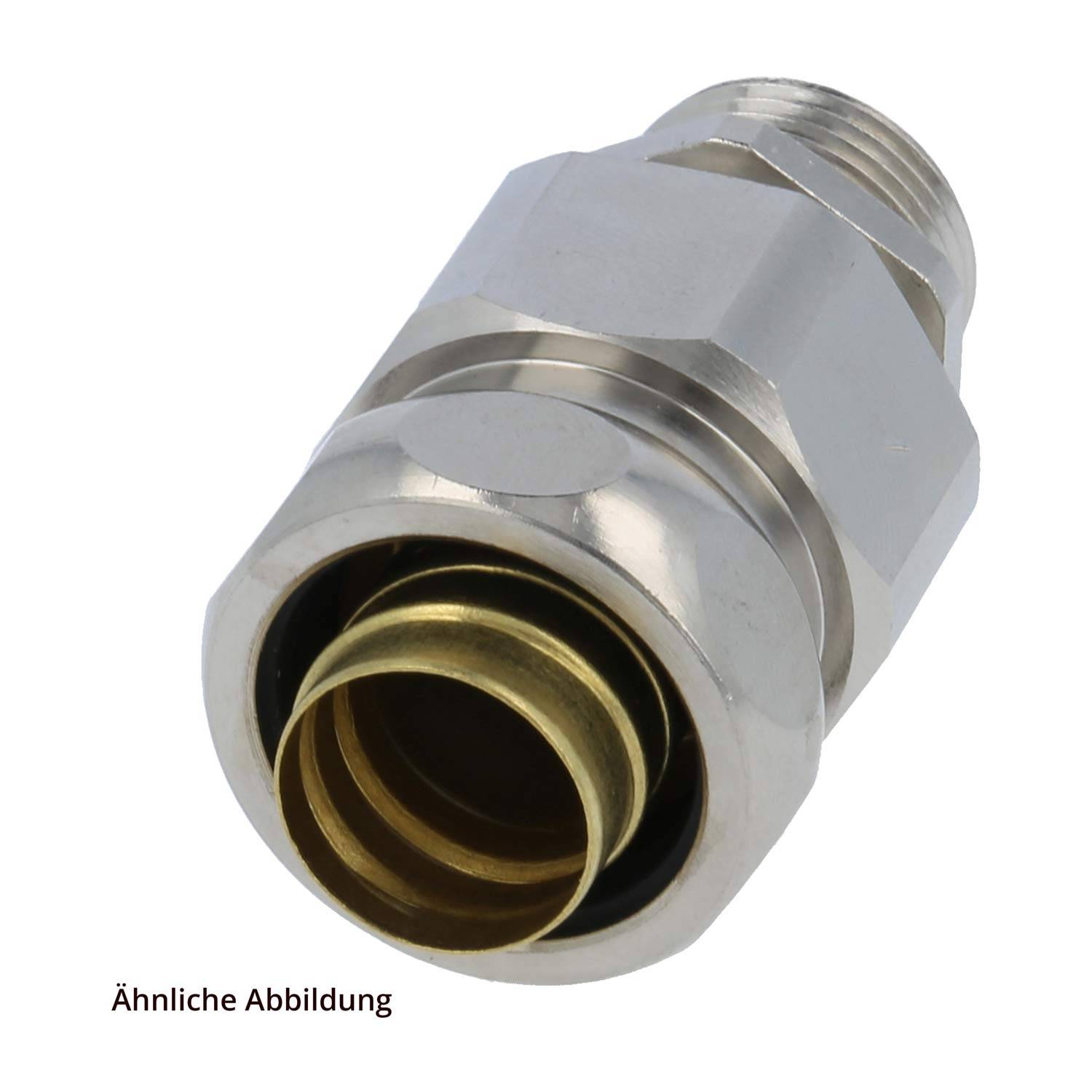 USZ-M Metallverschraubung gerade Gewinde M20x1,5 für Schlauch-Außendurchmesser 21,0mm für Schlauch-Innendurchmesser