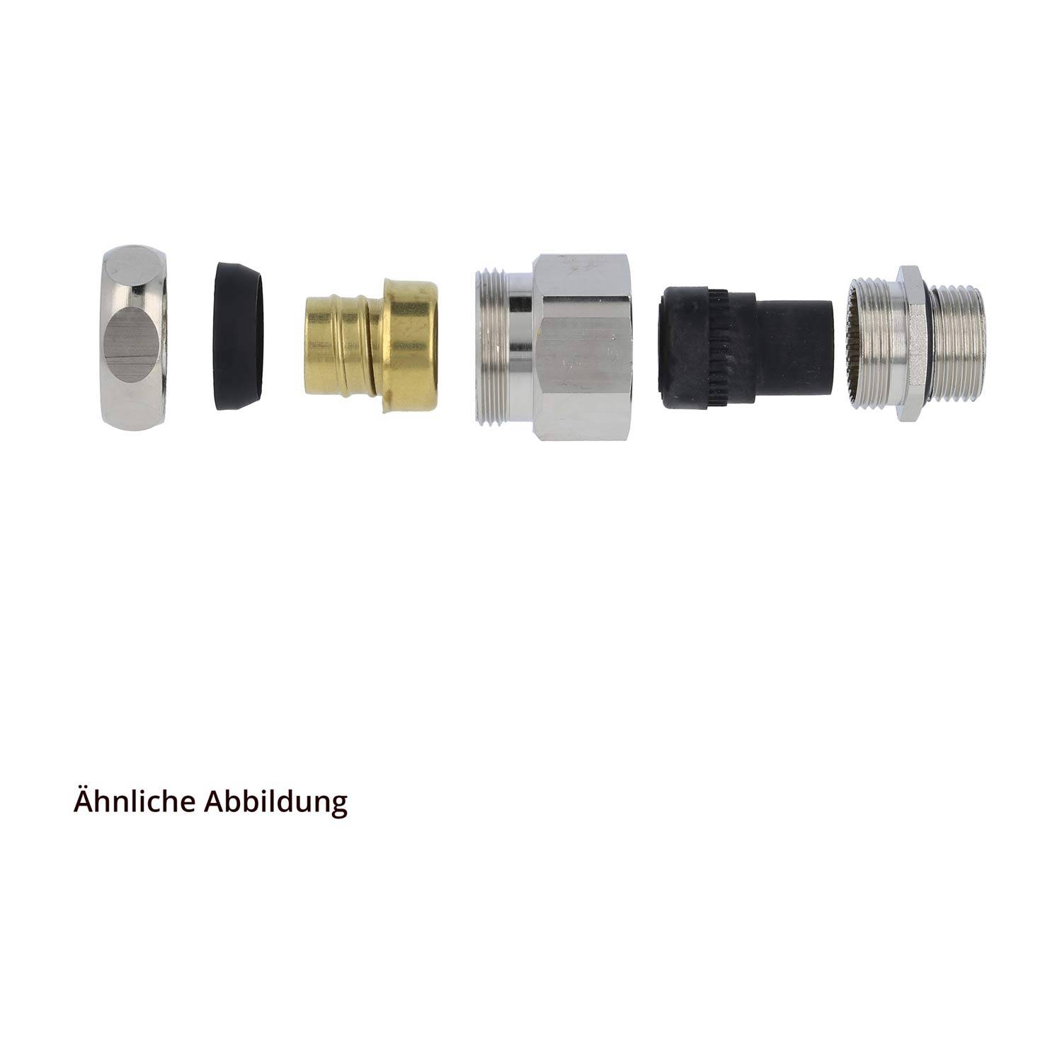 USZ-M Metallverschraubung gerade Gewinde M20x1,5 für Schlauch-Außendurchmesser 21,0mm für Schlauch-Innendurchmesser