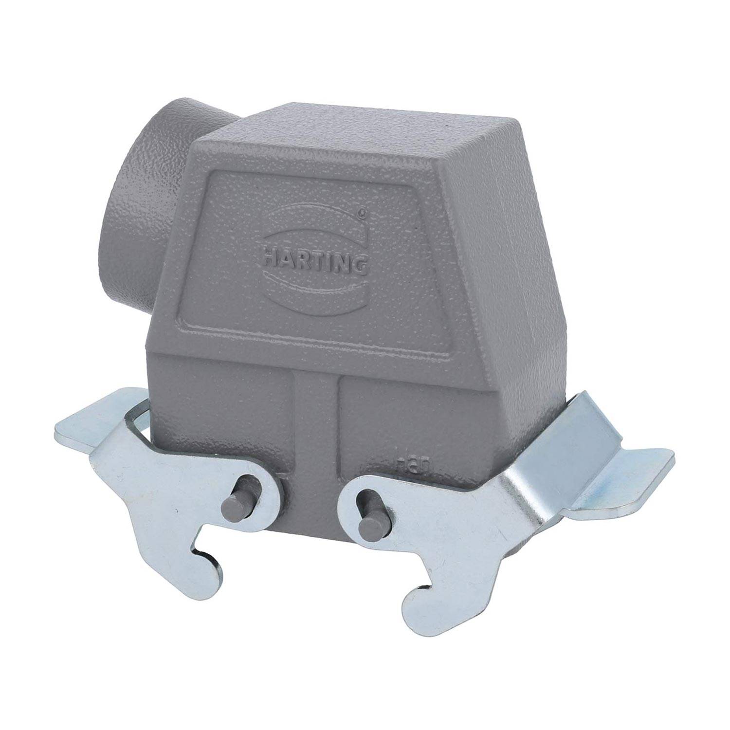 04301100533 HARTING Han 10B Tüllengehäuse hoch, 1xPG29 seitlicher Kabelabgang, mit 2 Querbügeln Verschraubung PG29