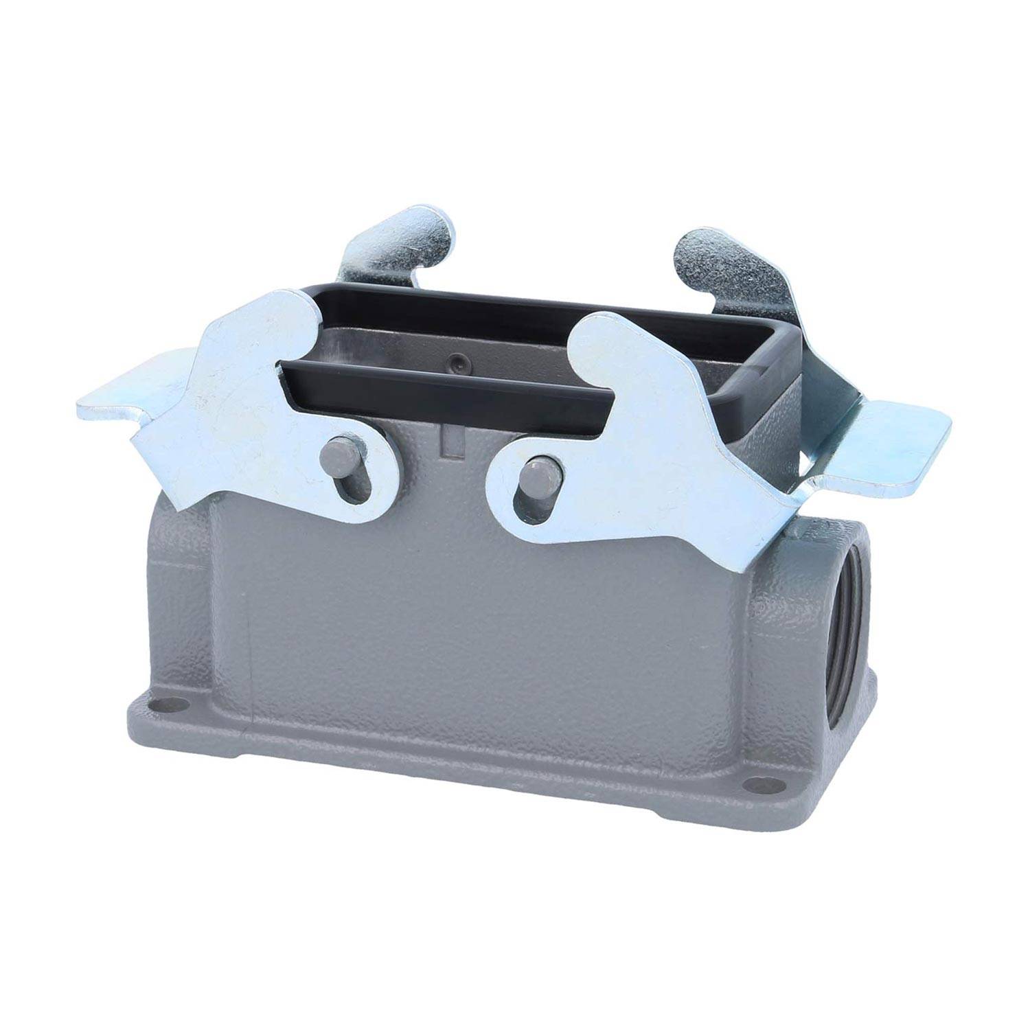 04301101233 HARTING Han 10B Sockelgehäuse niedrig, 2xM25 seitlicher Kabelabgang, mit 2 Querbügeln Verschraubung M25