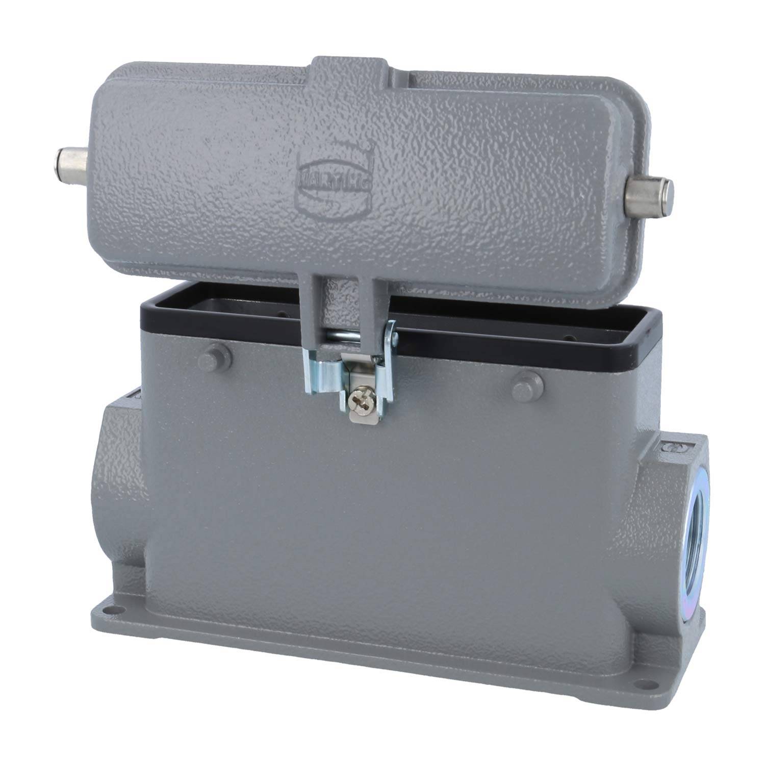 05300242262 HARTING Han 24B Sockelgehäuse hoch, 2xM25 seitlicher Kabelabgang, für 2 Bügel (am Oberteil) mit Schutzkappe