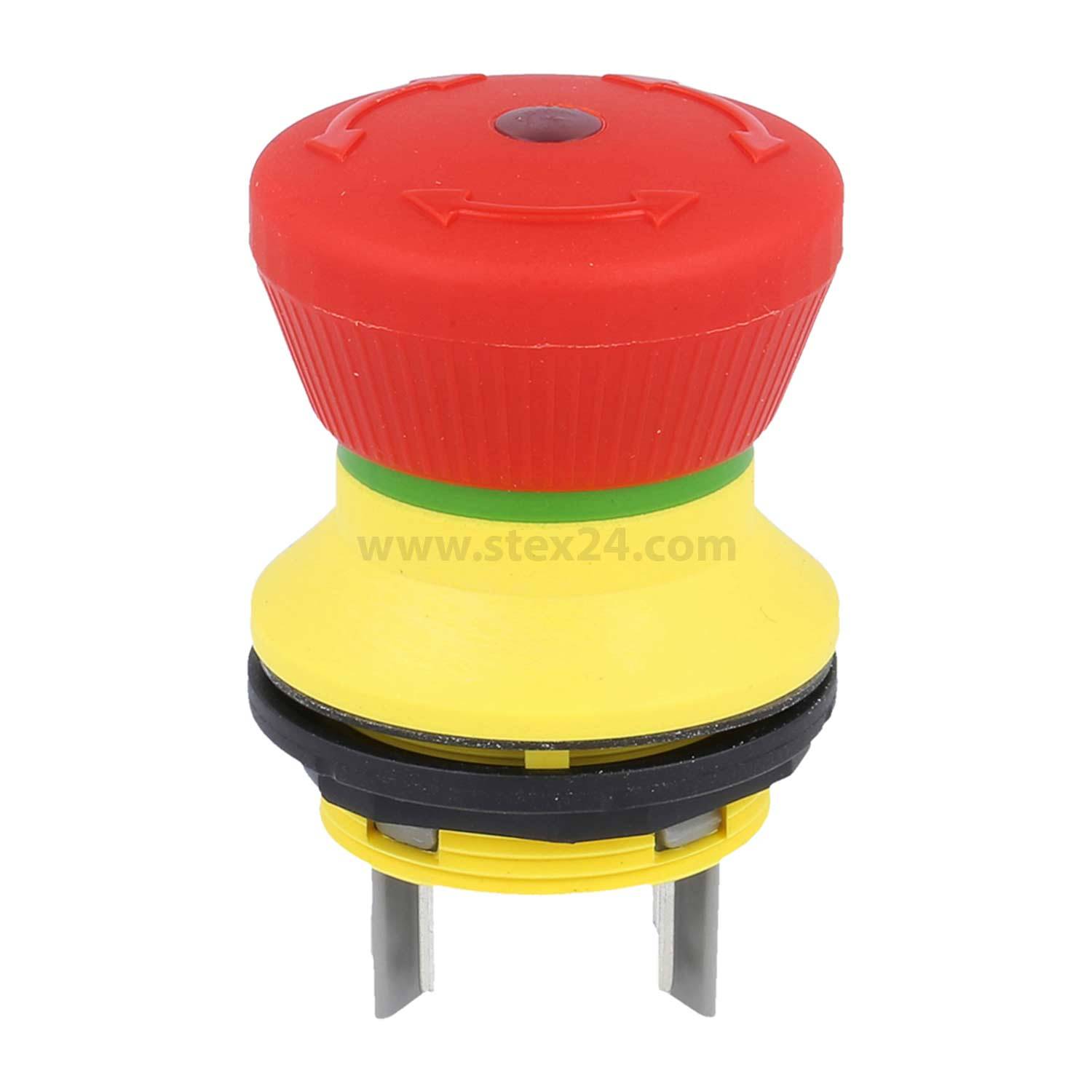 FRVKLOO Georg Schlegel Not-Aus-Schalter / Not-Halt-Taster, 2Ö beleuchtbar, rund, SHORTRON Flachstecker 2,8mm x 0,8mm -