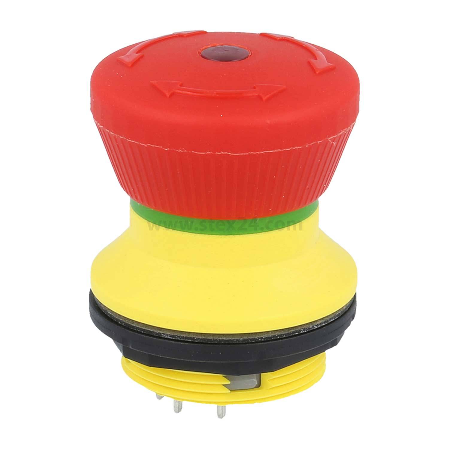 FRVKLOOP Georg Schlegel Not-Aus-Schalter / Not-Halt-Taster, 2Ö beleuchtbar, rund, SHORTRON Printanschluss - 1Stück