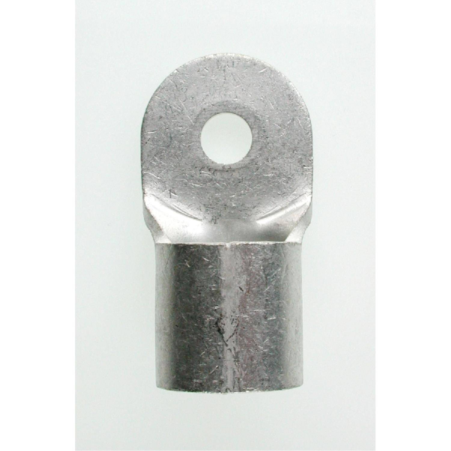 Eine Kabelöse aus Metall mit einer kreisförmigen Öffnung zum Befestigen von Drähten.