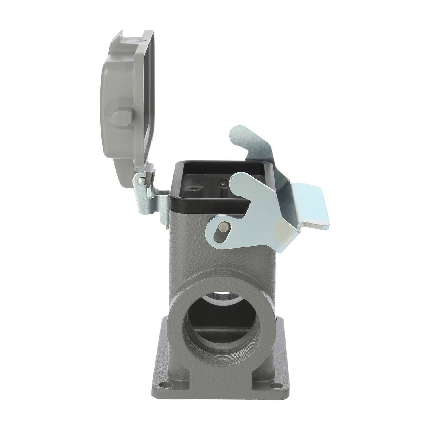 04300100296 HARTING Han 10B Sockelgehäuse hoch, 2xM25 seitlicher Kabelabgang, mit 1 Längsbügel mit Schutzkappe