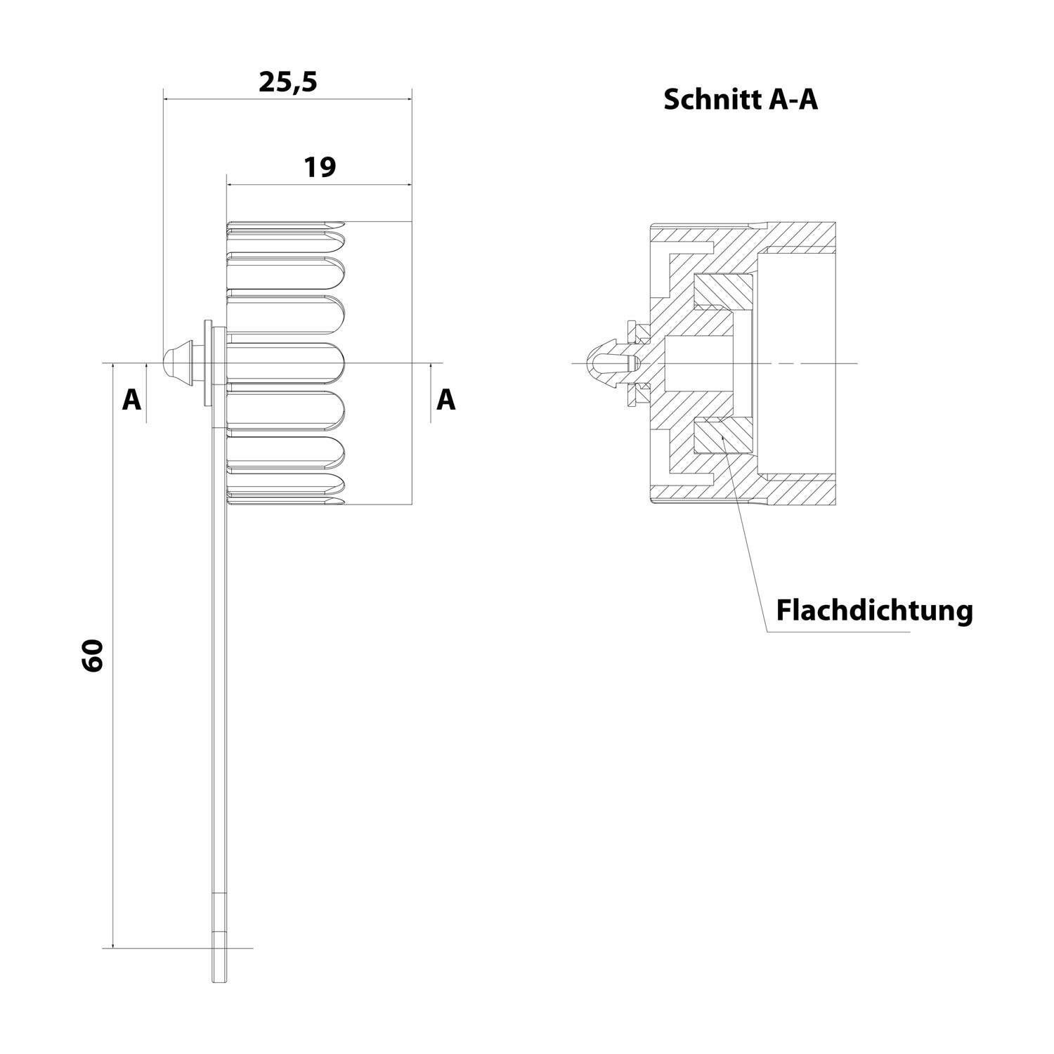C01600U00000012 Amphenol RD24-SGS 102 Schutzkappe für Gerätesteckverbinder Stift Verliersicherung mit kleiner Schlaufe