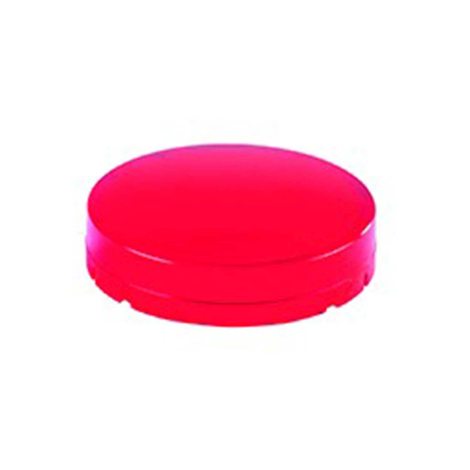 Ein großer, runder, roter Knopf, symbolisch für Dringlichkeit oder Notfall, vor einem schlichten weißen Hintergrund.