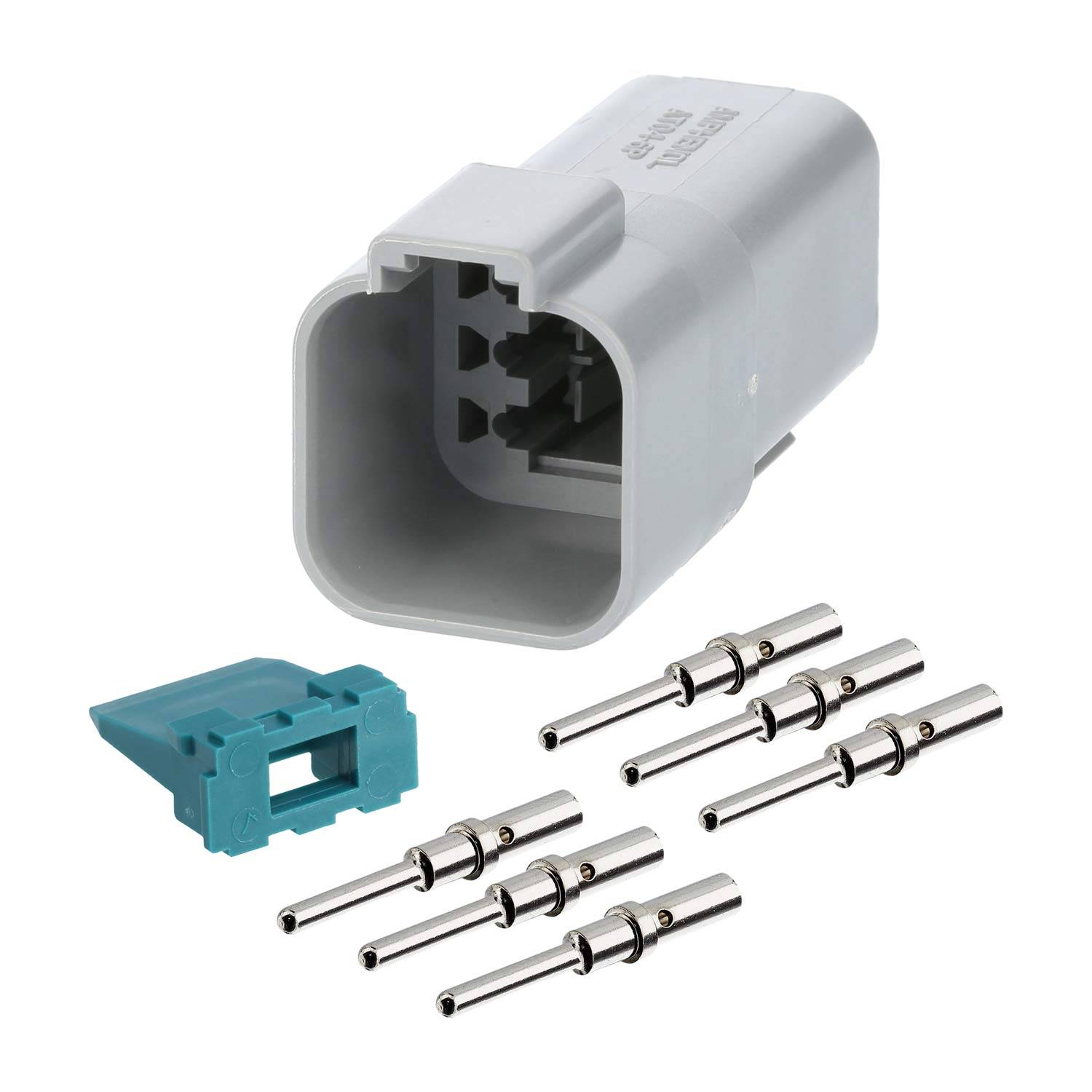 AT04-6P-KIT01 Amphenol AS-6SM 106 SET-Kabelstecker AT-Serie Stift, 6-polig, Crimpanschluss Isolationsdurchmesser 2,24mm