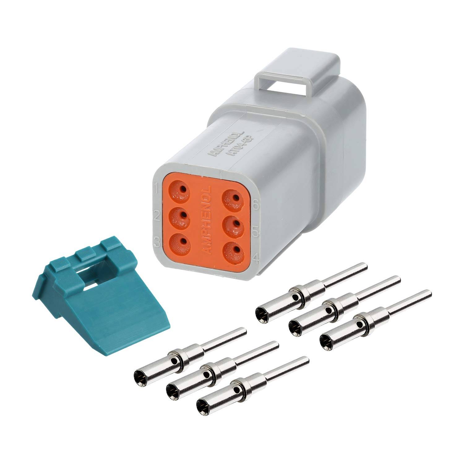 AT04-6P-KIT01 Amphenol AS-6SM 106 SET-Kabelstecker AT-Serie Stift, 6-polig, Crimpanschluss Isolationsdurchmesser 2,24mm