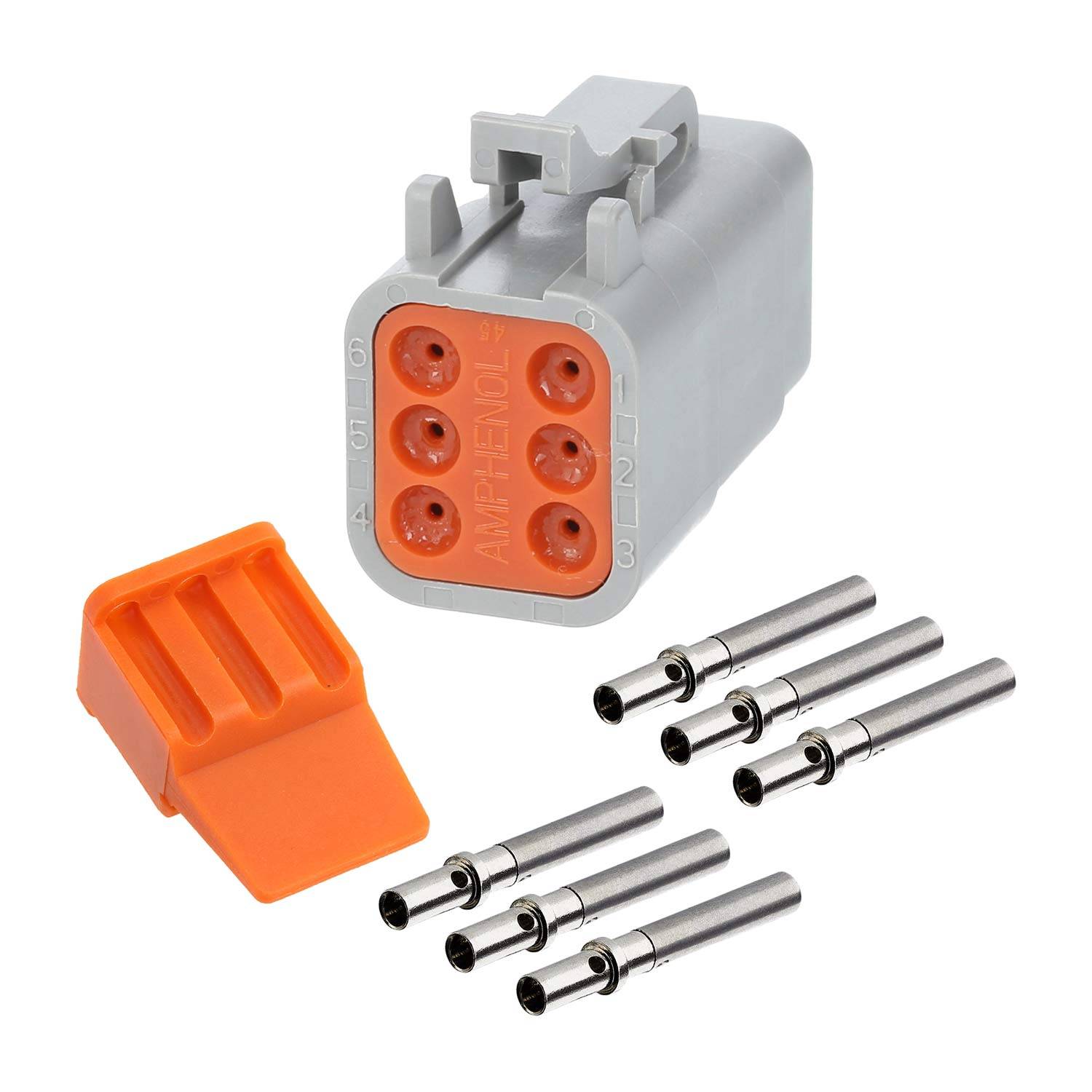 ATM06-6S-KIT01 Amphenol AS-6SF 111 SET-Kabeldose ATM-Serie Buchse, 6-polig, Crimpanschluss Isolationsdurchmesser 1,35mm