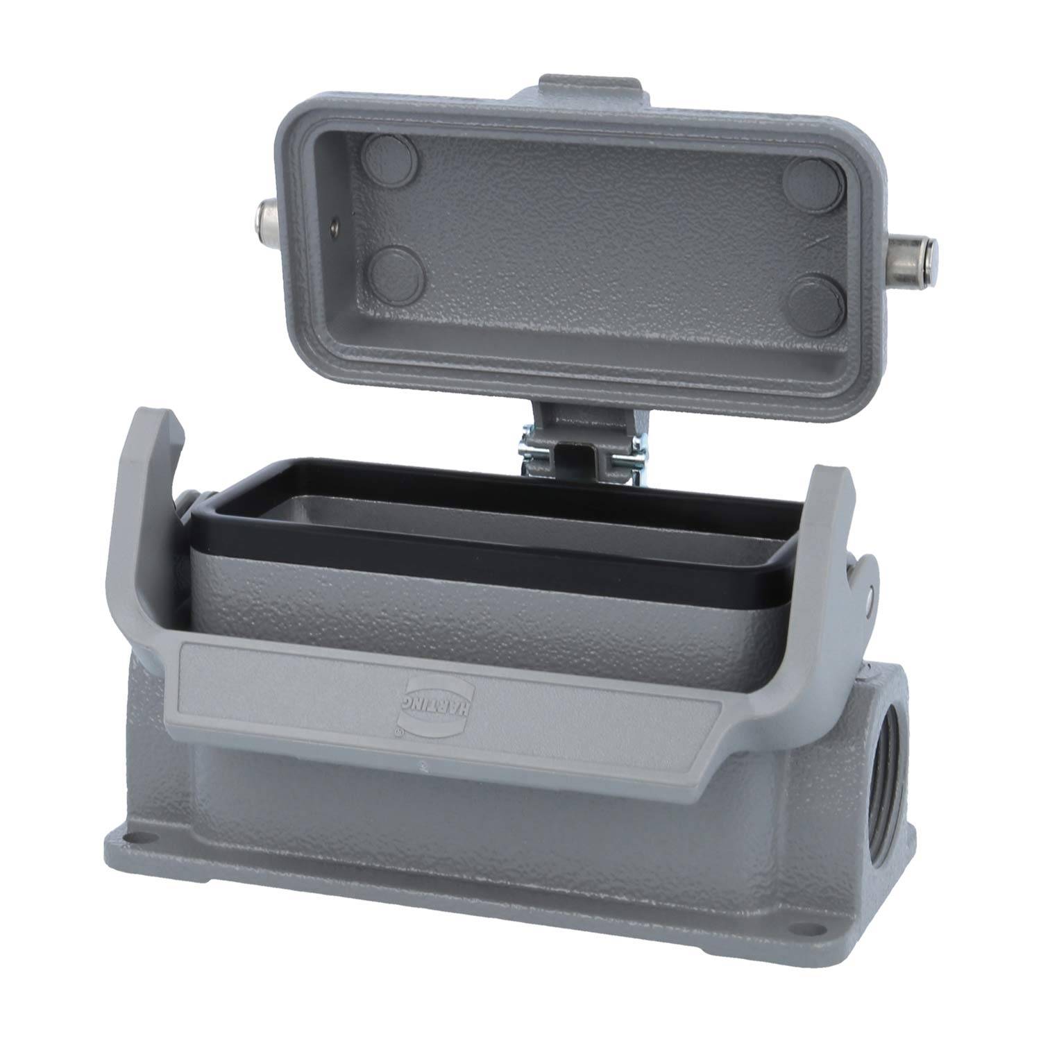 05300162269 HARTING Han 16B Sockelgehäuse niedrig, 1xM25 seitlicher Kabelabgang, mit 1 Längsbügel mit Schutzkappe