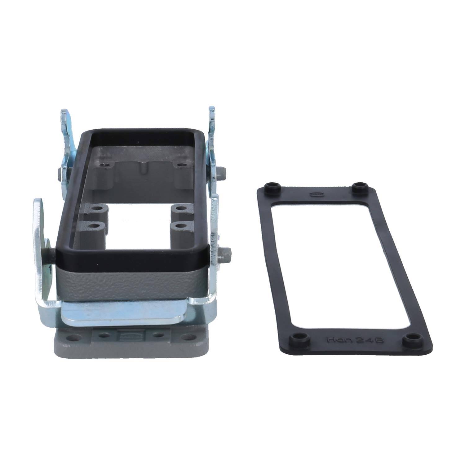 04300240303 HARTING Han 24B für 2 Einsätze Anbaugehäuse mit 2 Querbügeln 2 Sicherheitsbügel Metall - 1Stück