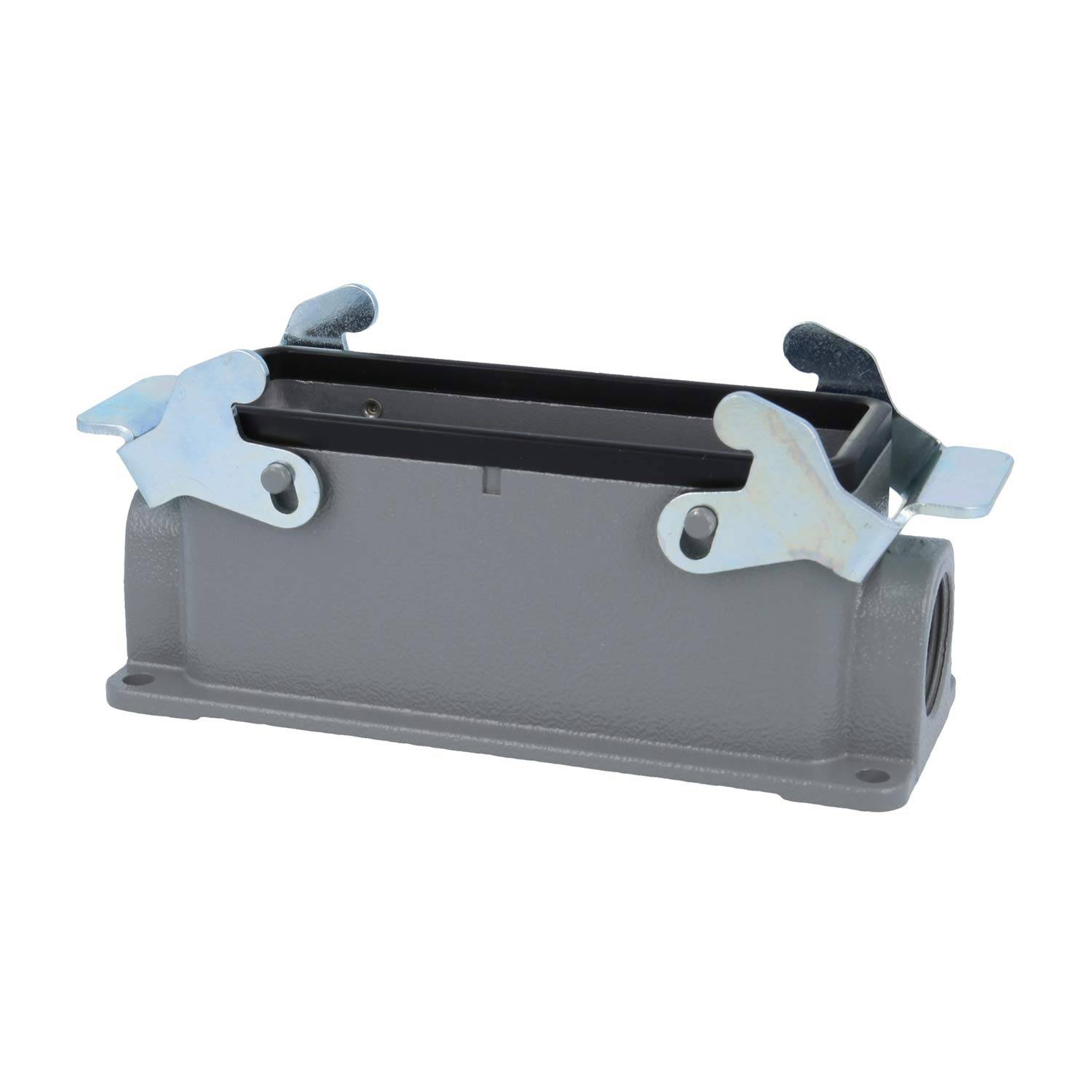 04300241268 HARTING Han 24B Sockelgehäuse niedrig, 2xM25 seitlicher Kabelabgang, mit 2 Querbügeln Verschraubung M25