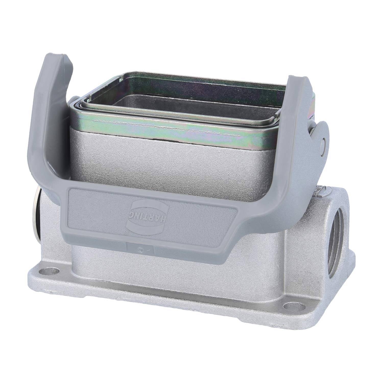 05628061291 HARTING Han 6B EMV Sockelgehäuse niedrig, 1xM20 seitlicher Kabelabgang, mit 1 Längsbügel EMV-Verschraubung
