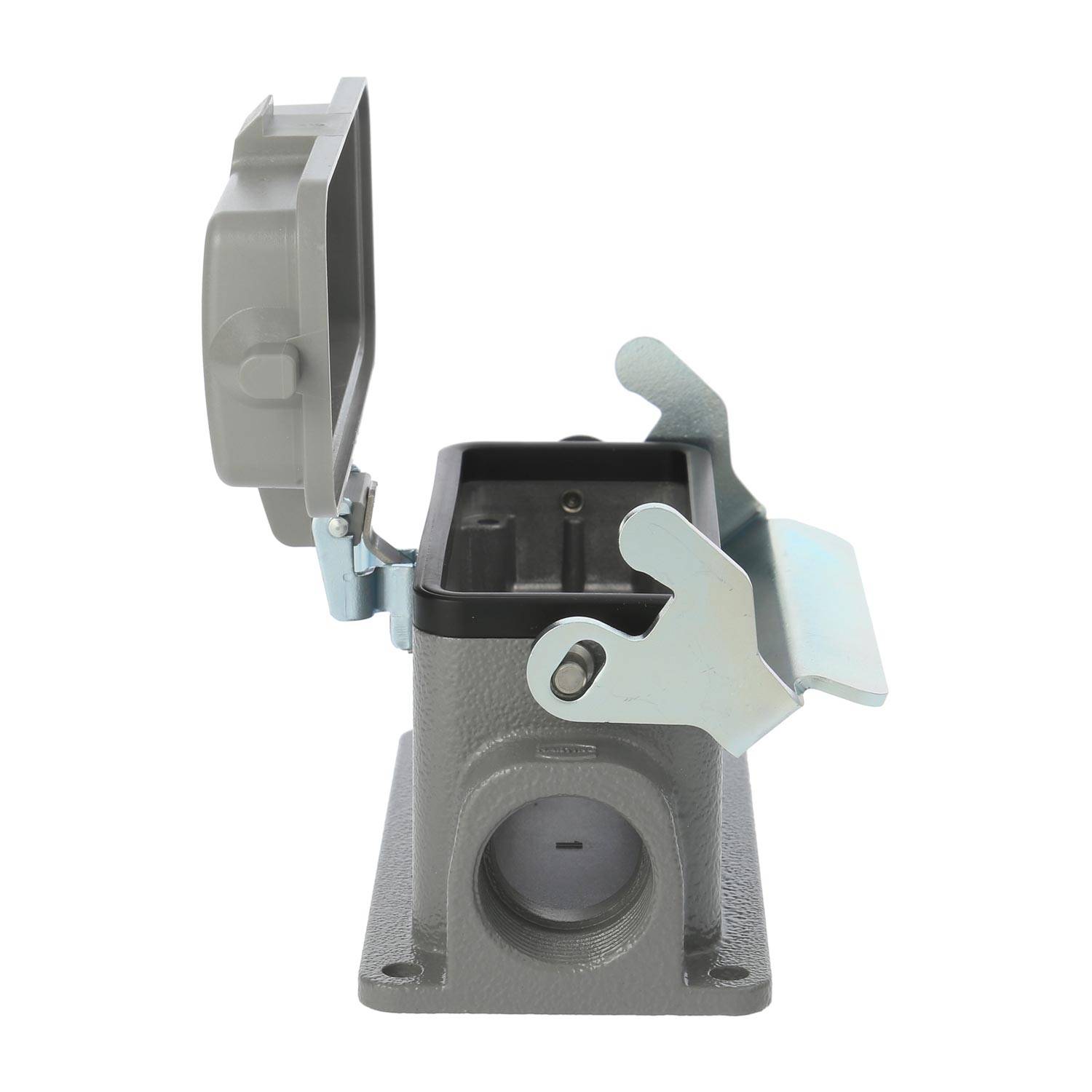 04300161296 HARTING Han 16B Sockelgehäuse niedrig, 2xM25 seitlicher Kabelabgang, mit 1 Längsbügel mit Schutzkappe