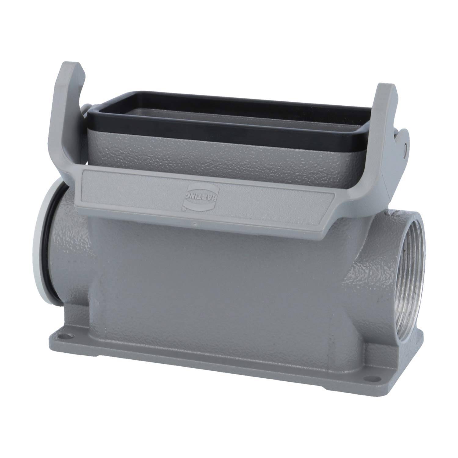 05300160281 HARTING Han 16B Sockelgehäuse hoch, 1xM40 seitlicher Kabelabgang, mit 1 Längsbügel Verschraubung M40