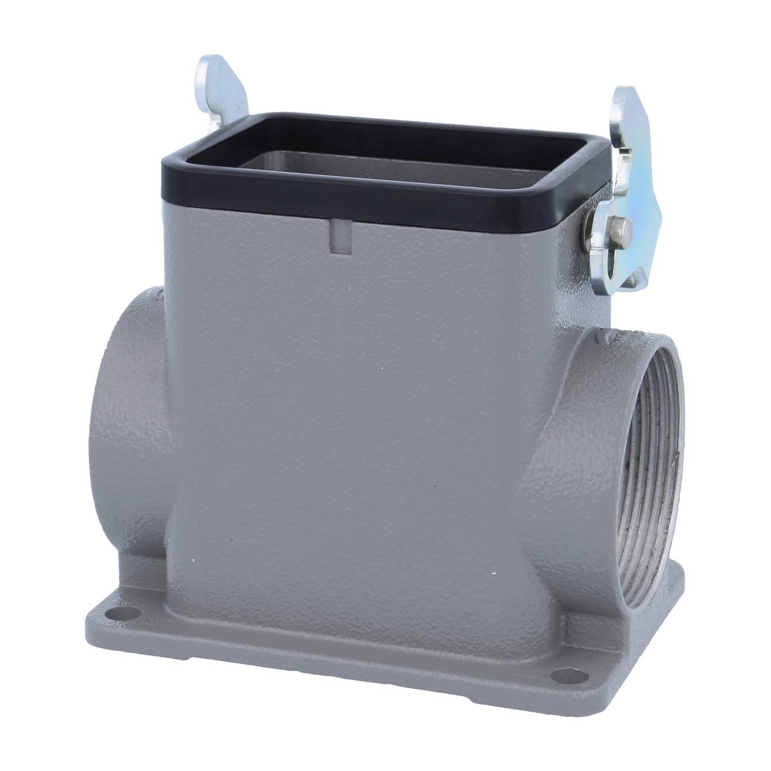 04300060267 HARTING Han 6B Sockelgehäuse hoch, 2xM40 seitlicher Kabelabgang, mit 1 Längsbügel Verschraubung M40