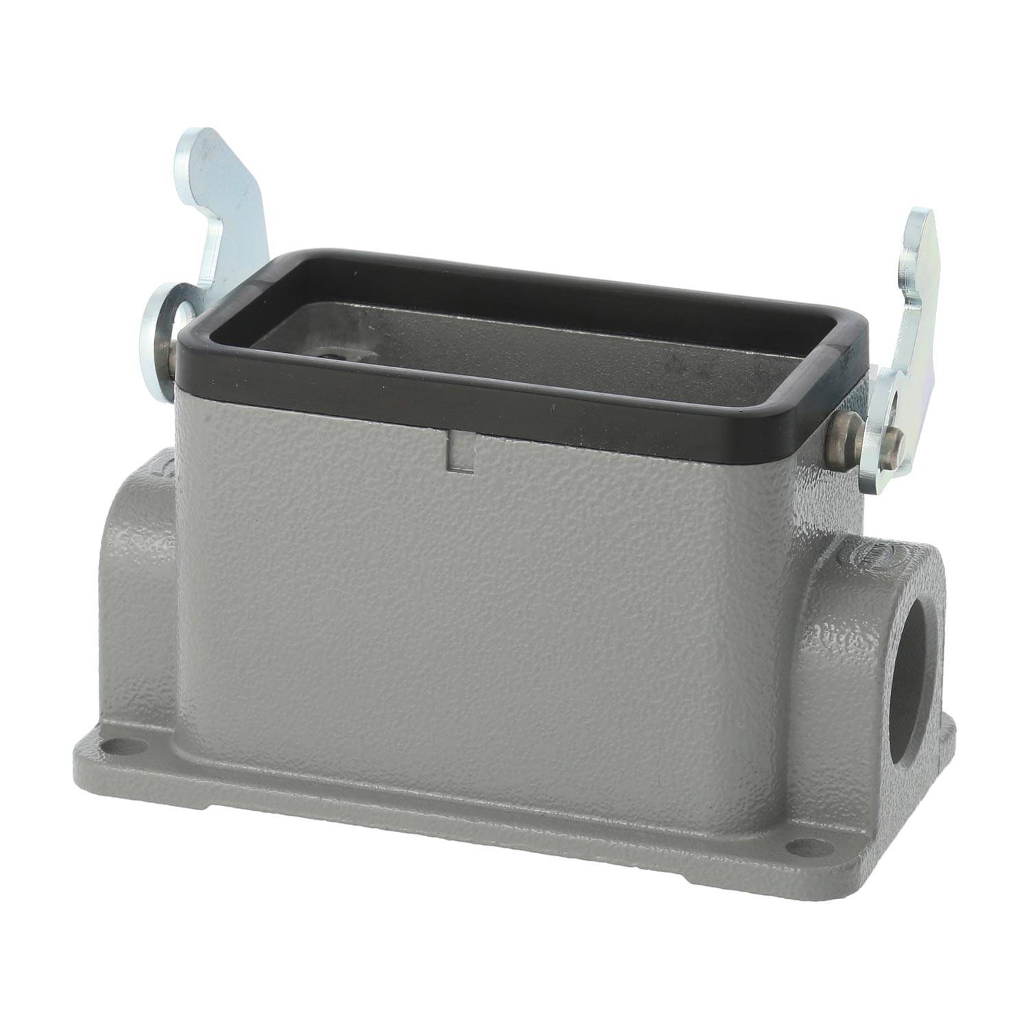 04300101251 HARTING Han 10B Sockelgehäuse niedrig, 1xPG16 seitlicher Kabelabgang, mit 1 Längsbügel Verschraubung PG16