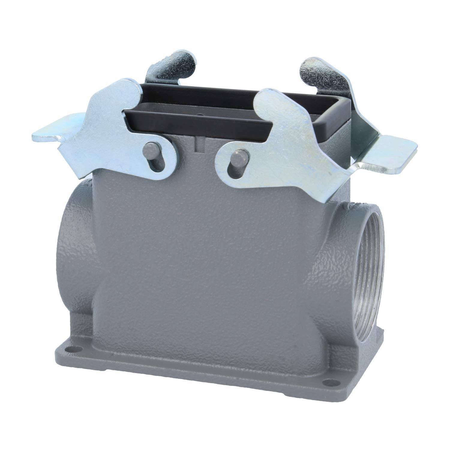 04300100274 HARTING Han 10B Sockelgehäuse hoch, 2xM40 seitlicher Kabelabgang, mit 2 Querbügeln Verschraubung M40