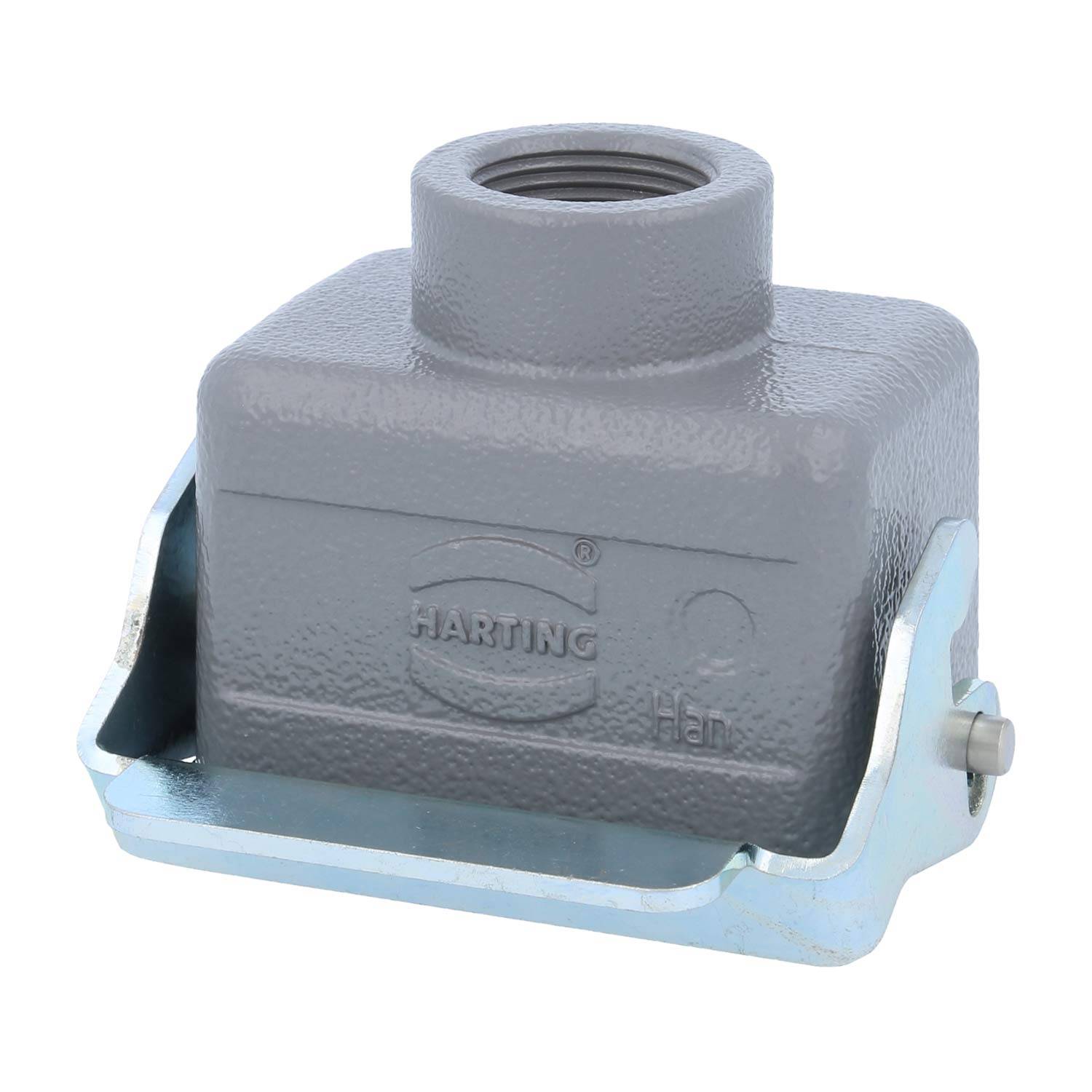 04300061750 HARTING Han 6B Kupplungsgehäuse niedrig, 1xPG13,5 gerader Kabelabgang, mit 1 Längsbügel Verschraubung