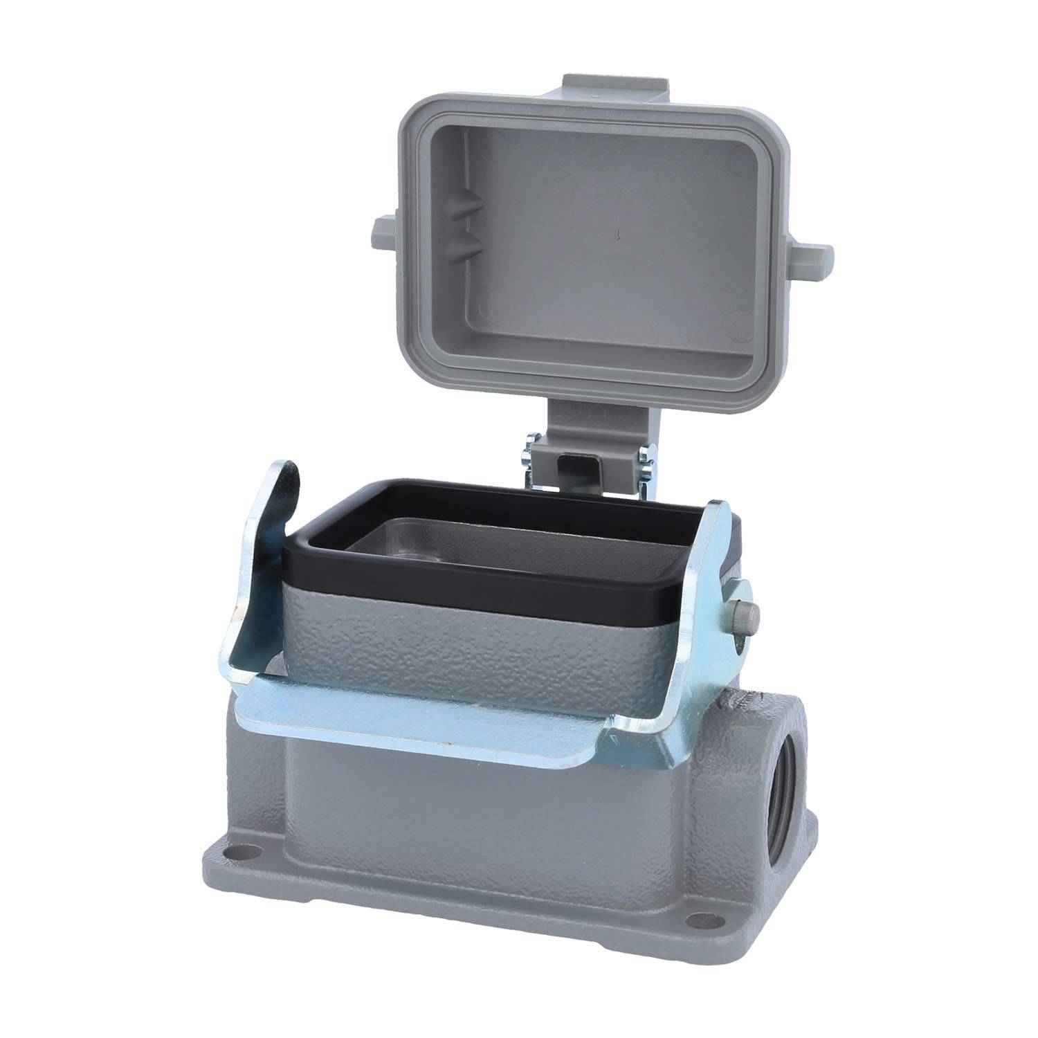 04300061262 HARTING Han 6B Sockelgehäuse niedrig, 1xM20 seitlicher Kabelabgang, mit 1 Längsbügel mit Schutzkappe