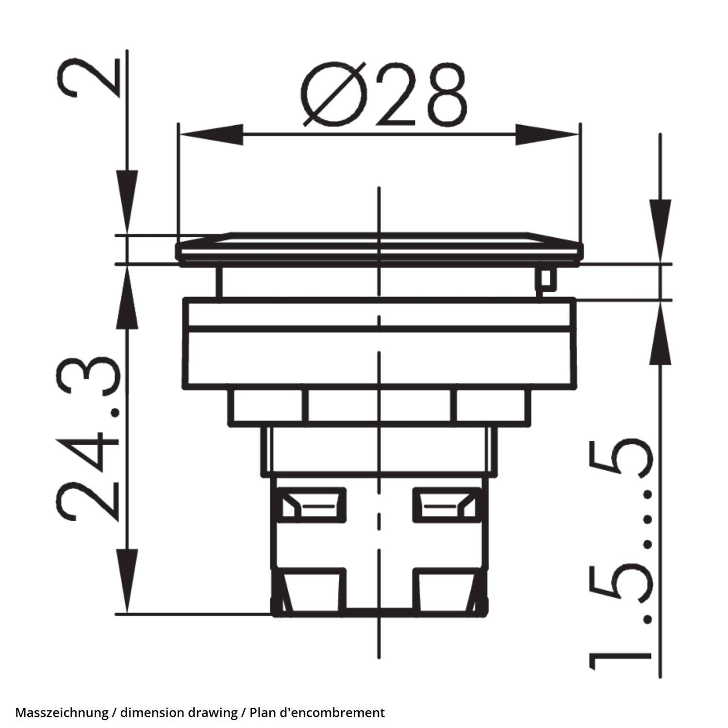 RRJTLRESW Georg Schlegel Drucktaste mit Ringbeleuchtung beleuchtbar, rund, RONTRON-R-JUWEL Hub 3,0mm - 1Stück