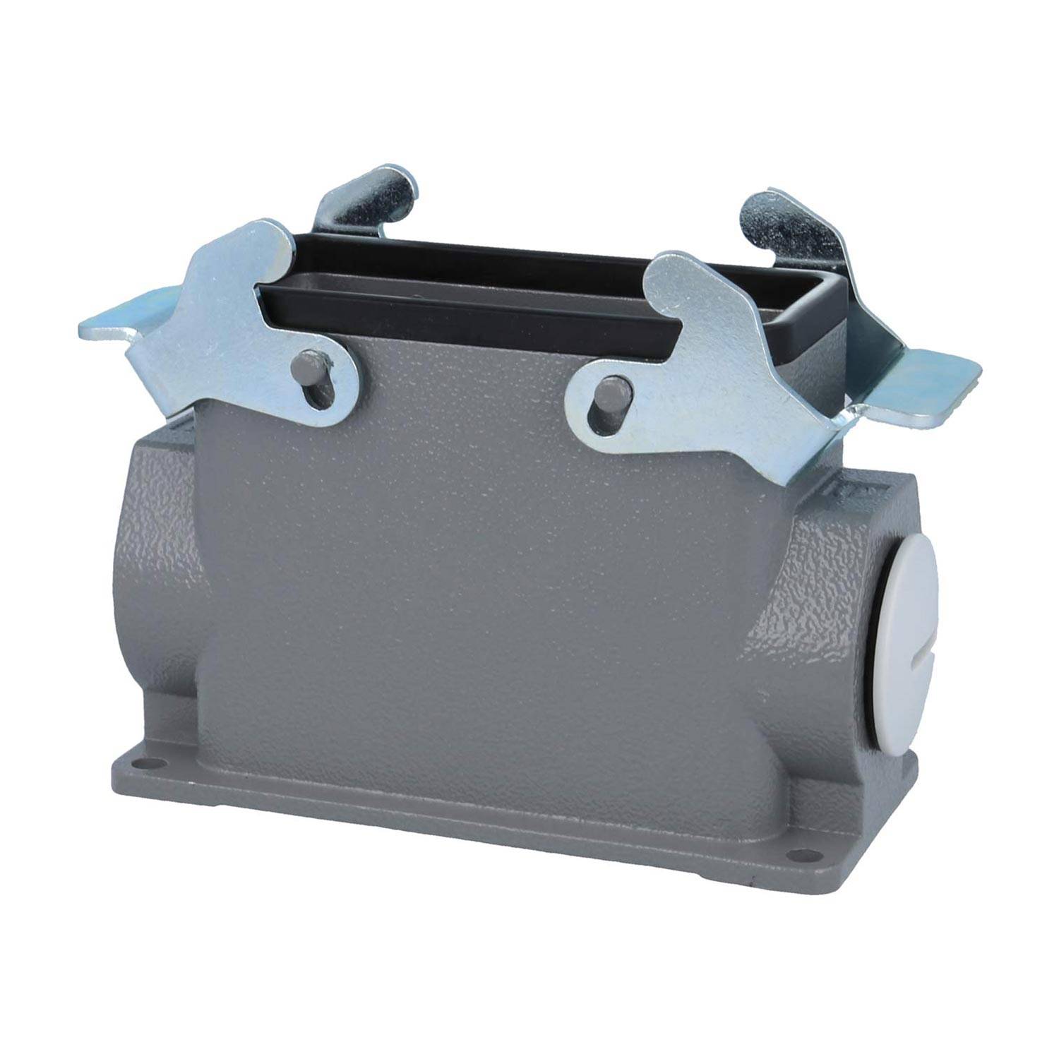 04301160230 HARTING Han 16B Sockelgehäuse hoch, 1xPG21 seitlicher Kabelabgang, mit 2 Querbügeln Verschraubung PG21