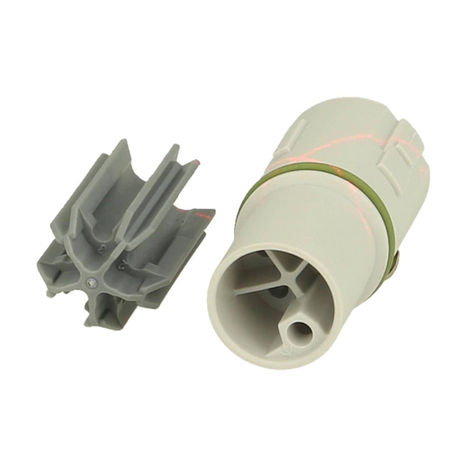 Ein Kunststoff-Dübel und Stecker für sichere Befestigung in Wänden. Der Dübel verfügt über eine Schraubenführung; der Stecker bietet Stabilität und Halt.