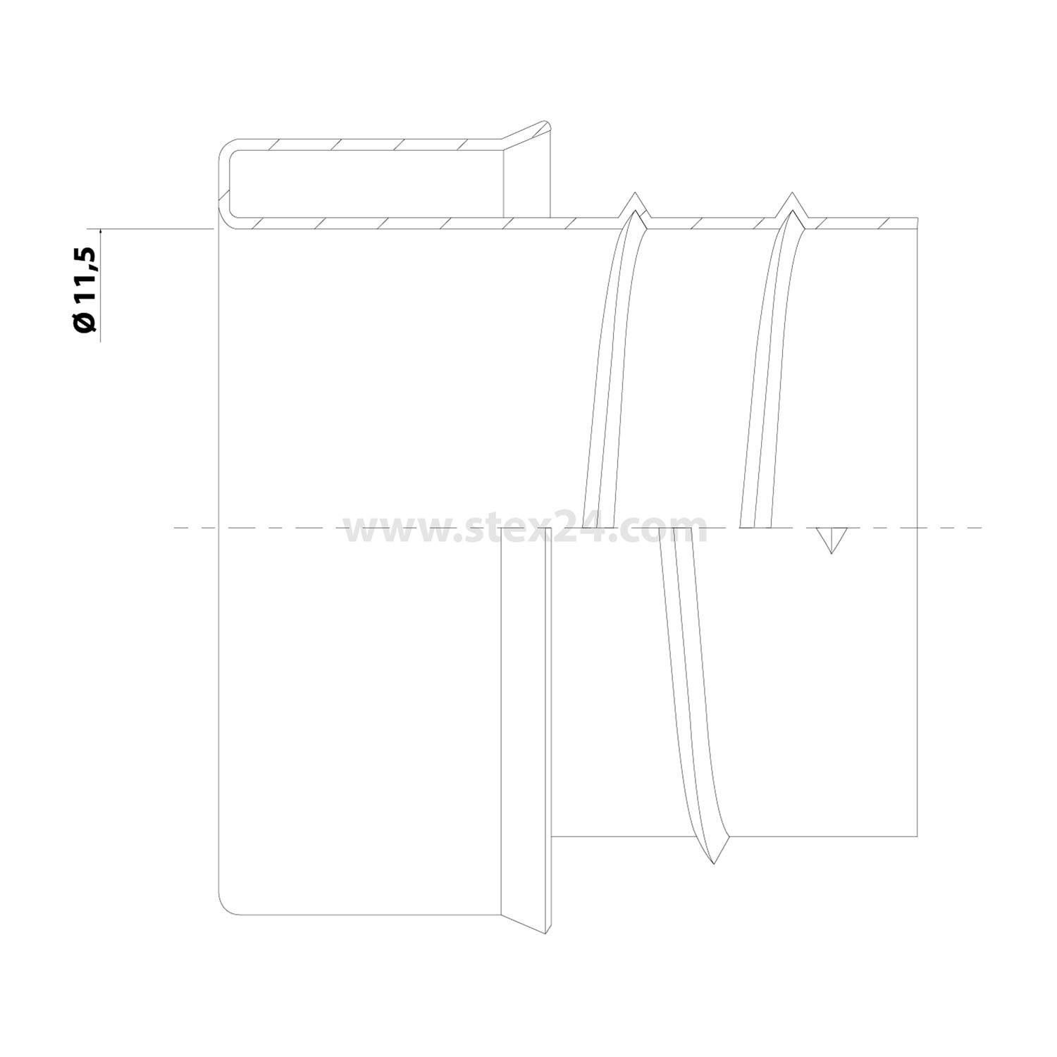 158549/2 FLEXA EEM Endtülle/Innentülle einschraubbar offen für Schlauch-Außendurchmesser 17,0mm für