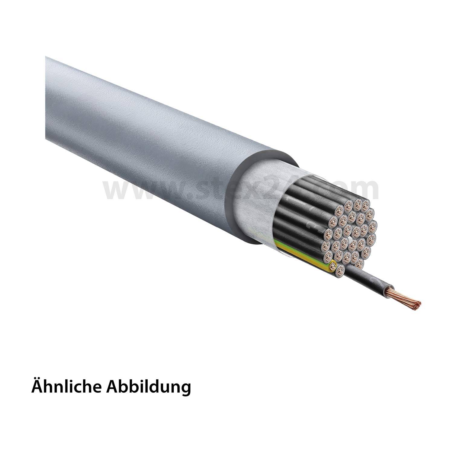 Nahaufnahme eines mehradrigen elektrischen Kabels mit freiliegenden Kupferdrähten am Ende. Der Text 'Ähnliche Abbildung' erscheint darunter.