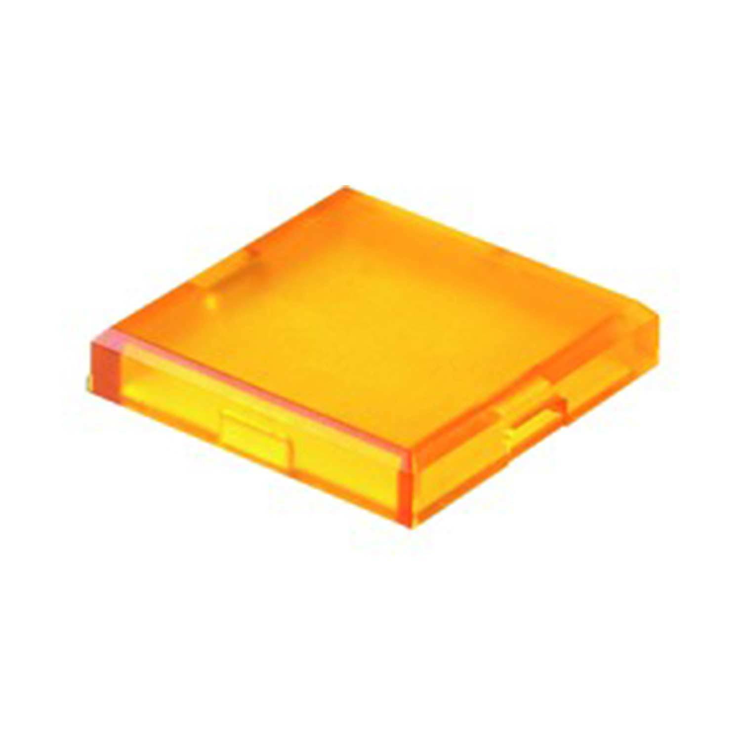 Orangefarbener, durchscheinender Quadratfilter zur Lichtmodifikation.