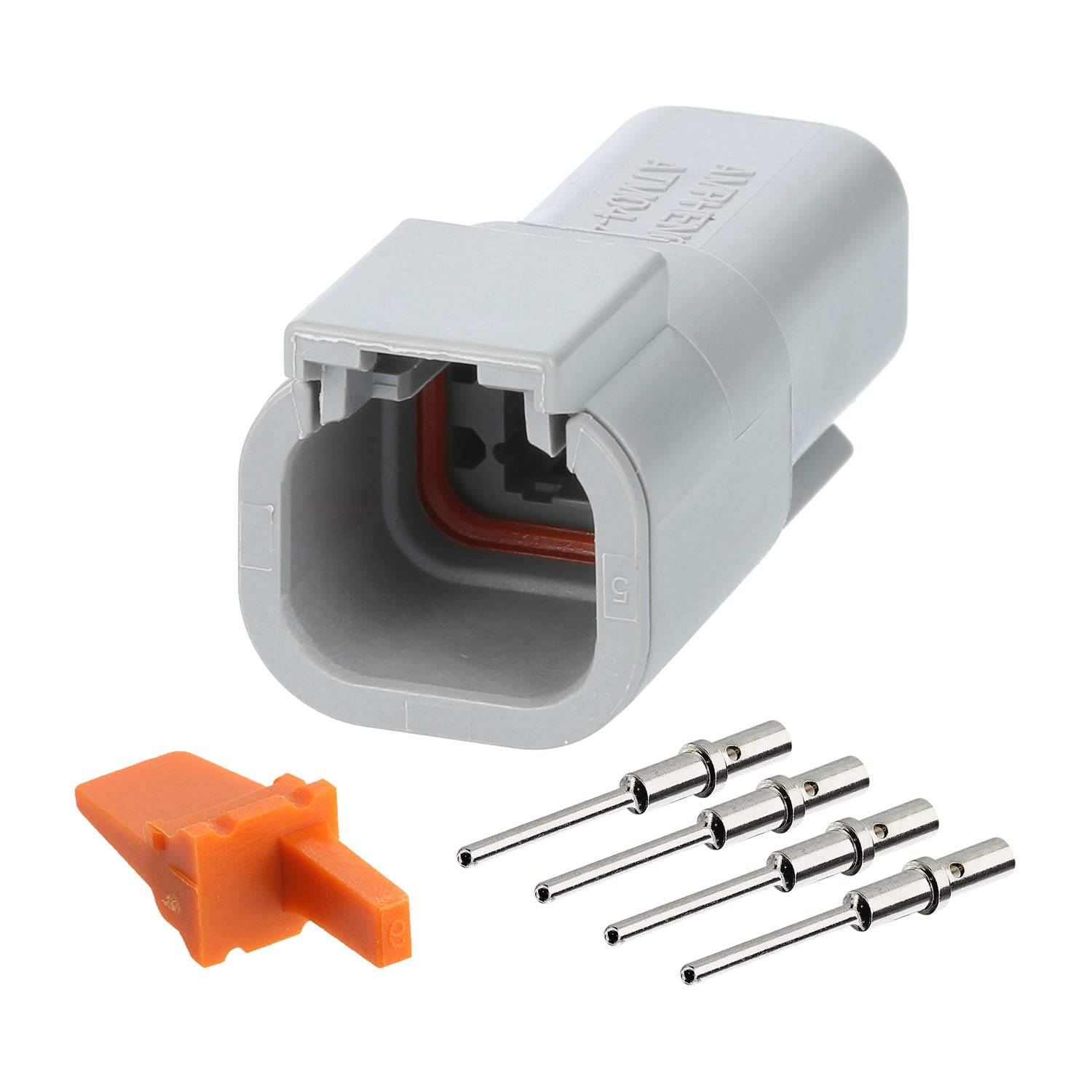 ATM04-4P-KIT01 Amphenol AS-4SM 110 SET-Kabelstecker ATM-Serie Stift, 4-polig, Crimpanschluss Isolationsdurchmesser