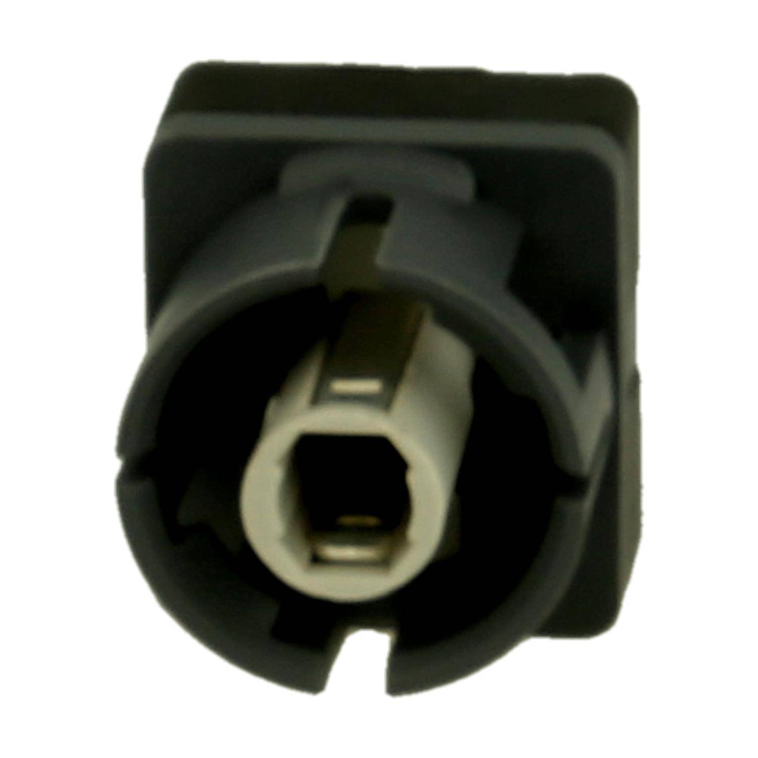 Ein USB-Typ-B-Buchsenanschluss mit rechteckiger Form und gerundeter Außenkontur, typischerweise zum Anschluss von Geräten verwendet.