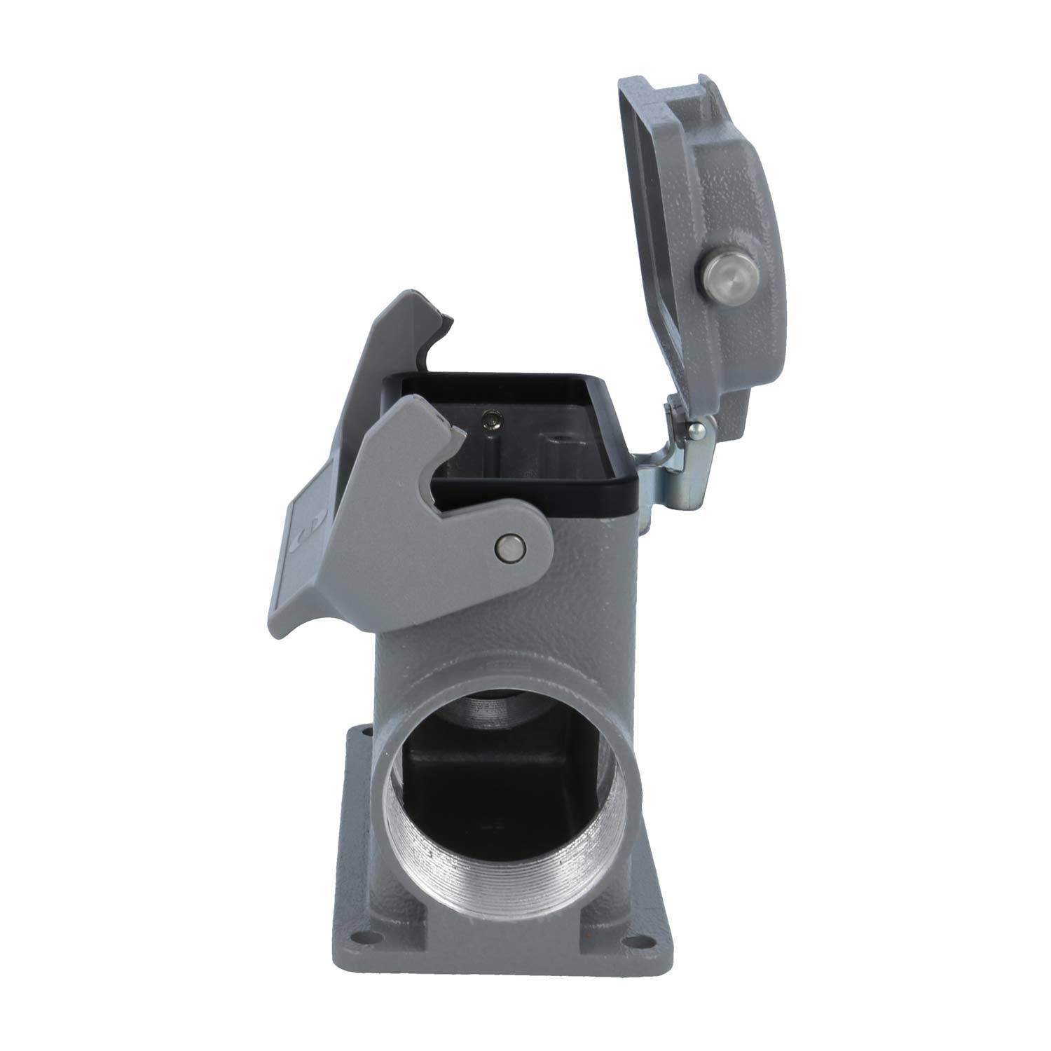 05300162272 HARTING Han 16B Sockelgehäuse hoch, 1xM40 seitlicher Kabelabgang, mit 1 Längsbügel mit Schutzkappe Metall -