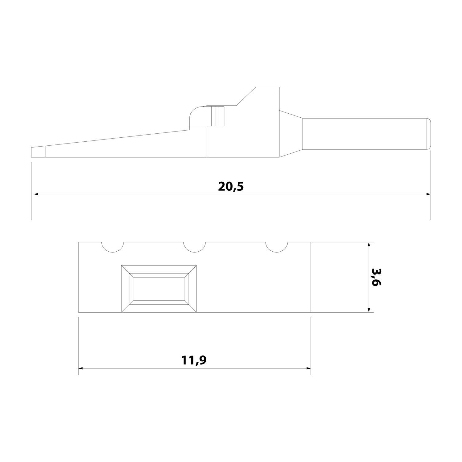AWM-3P Amphenol AS-3HKM 109 Haltekeil Kabelstecker ATM-Serie passend für: ATM-Serie Kabelstecker 3-polig