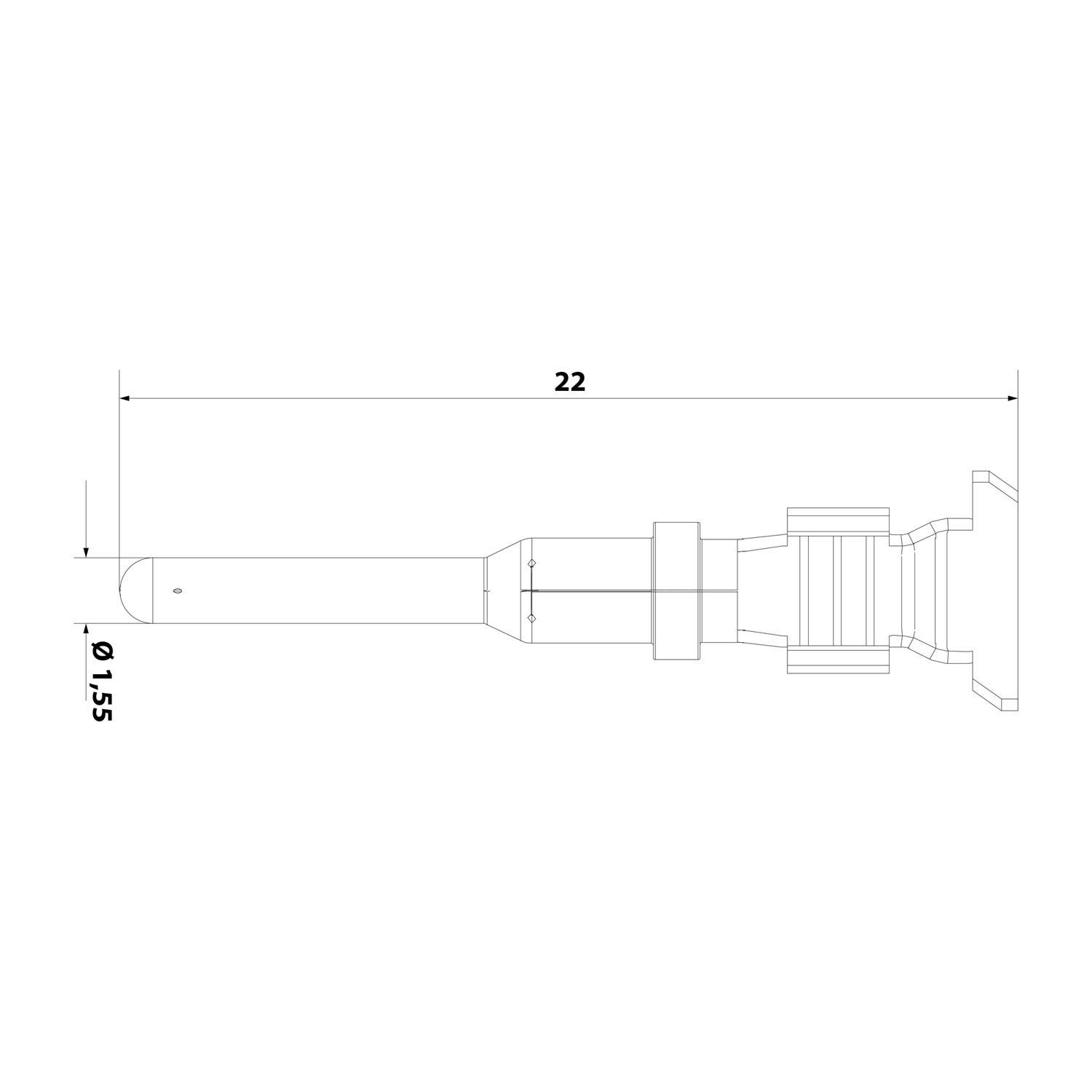 AT60-14-0122 Amphenol AS-KM 105 Crimpkontakt Kontaktstift (M) 1,5mm² - 2,5mm² AWG16 - AWG14 silber Werkstoff