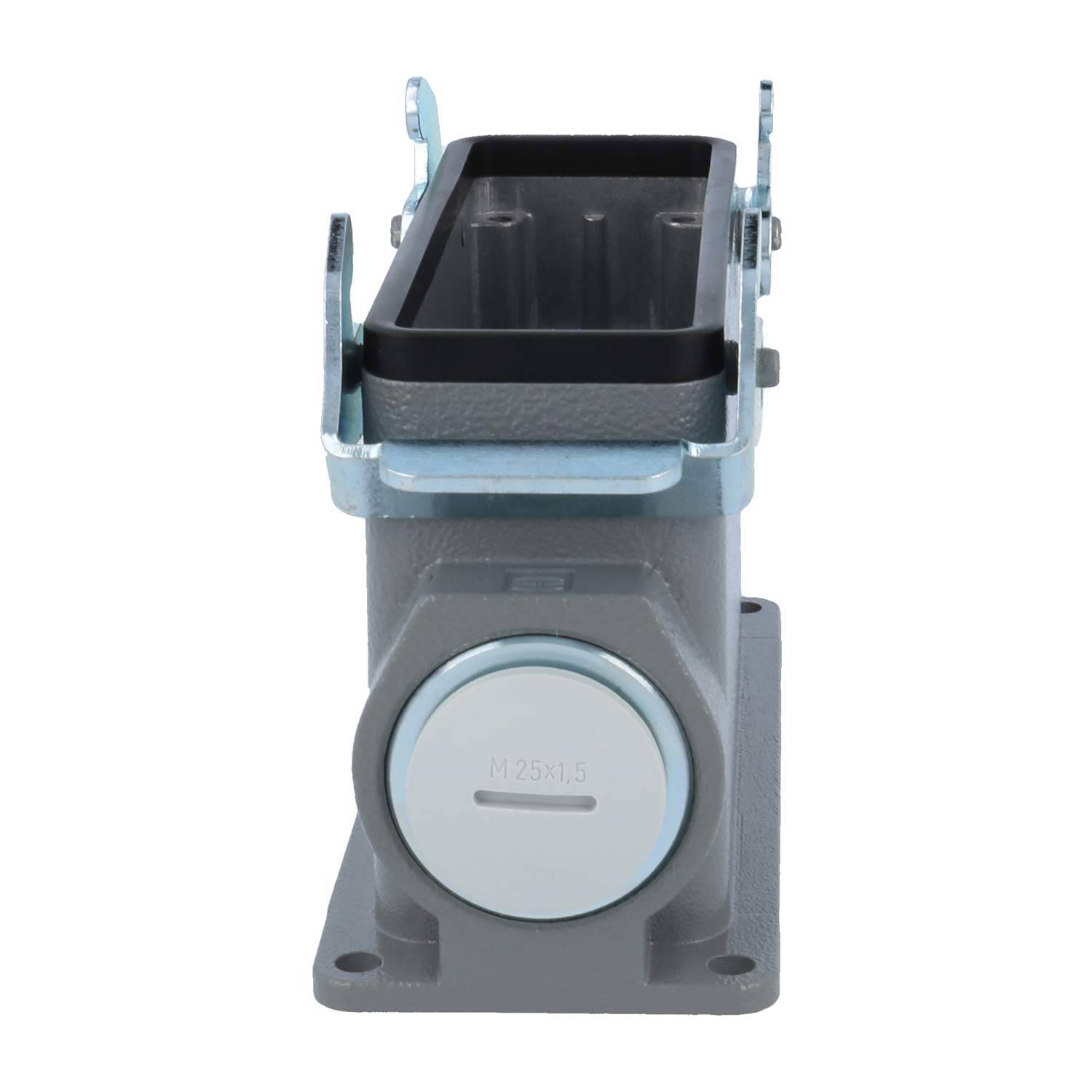 04300240263 HARTING Han 24B Sockelgehäuse hoch, 1xM25 seitlicher Kabelabgang, mit 2 Querbügeln Verschraubung M25