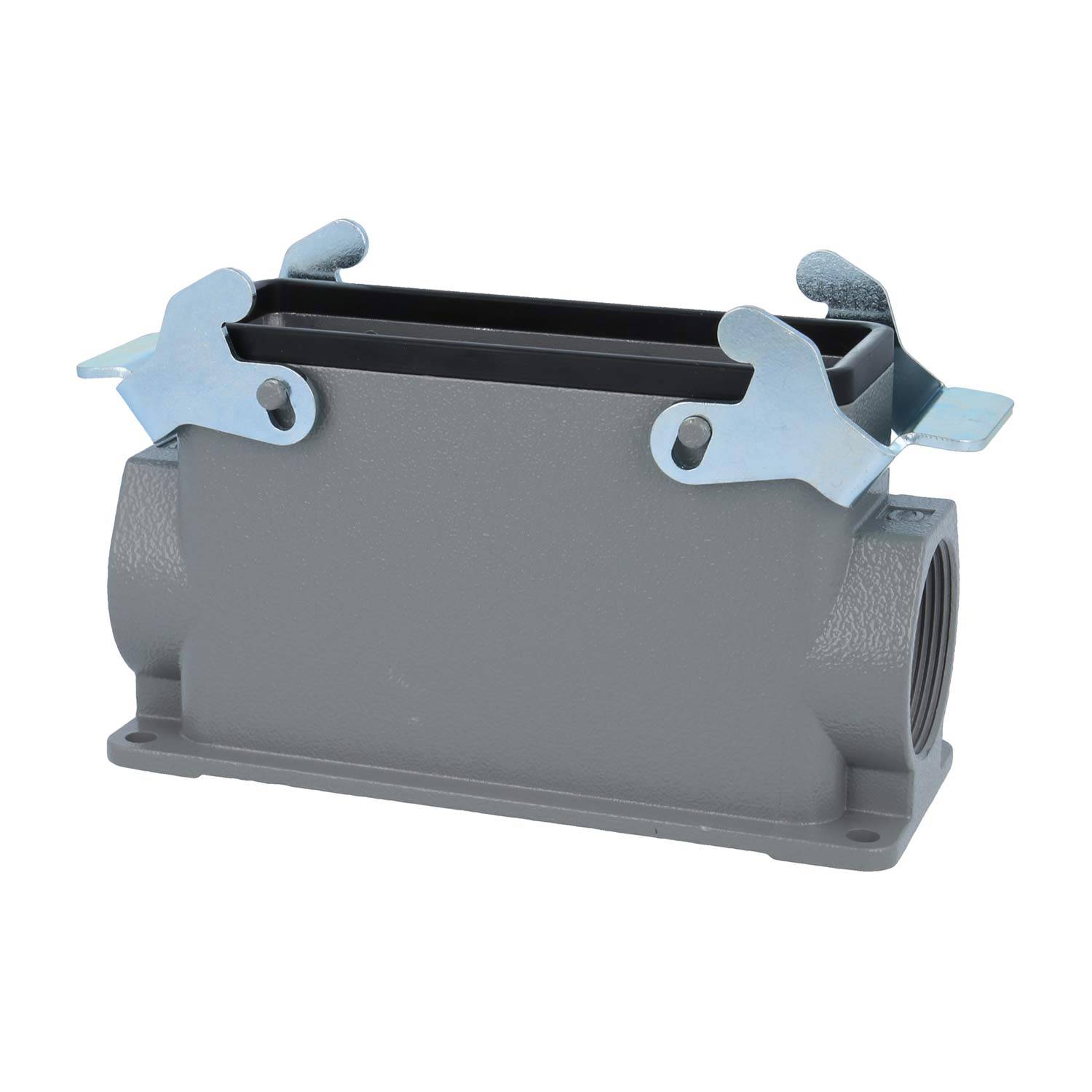 04300240240 HARTING Han 24B Sockelgehäuse hoch, 2xPG29 seitlicher Kabelabgang, mit 2 Querbügeln Verschraubung PG29