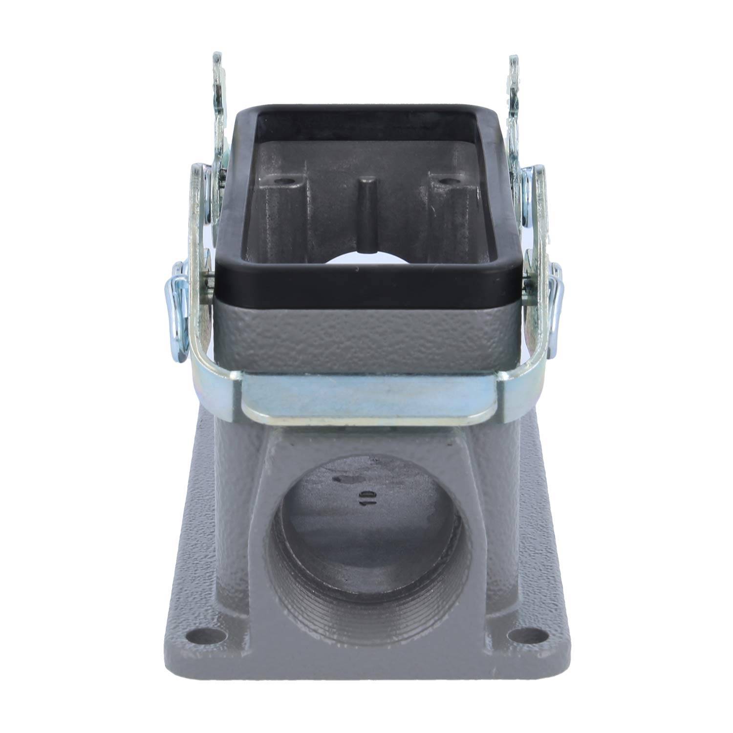 04300161270 HARTING Han 16B Sockelgehäuse niedrig, 2xPG21 seitlicher Kabelabgang, mit 2 Querbügeln Verschraubung PG21