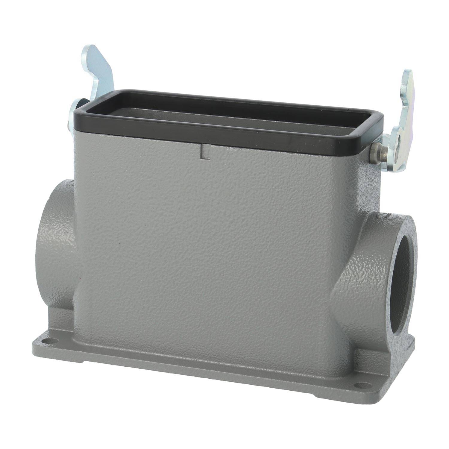 04300160281 HARTING Han 16B Sockelgehäuse hoch, 1xM40 seitlicher Kabelabgang, mit 1 Längsbügel Verschraubung M40